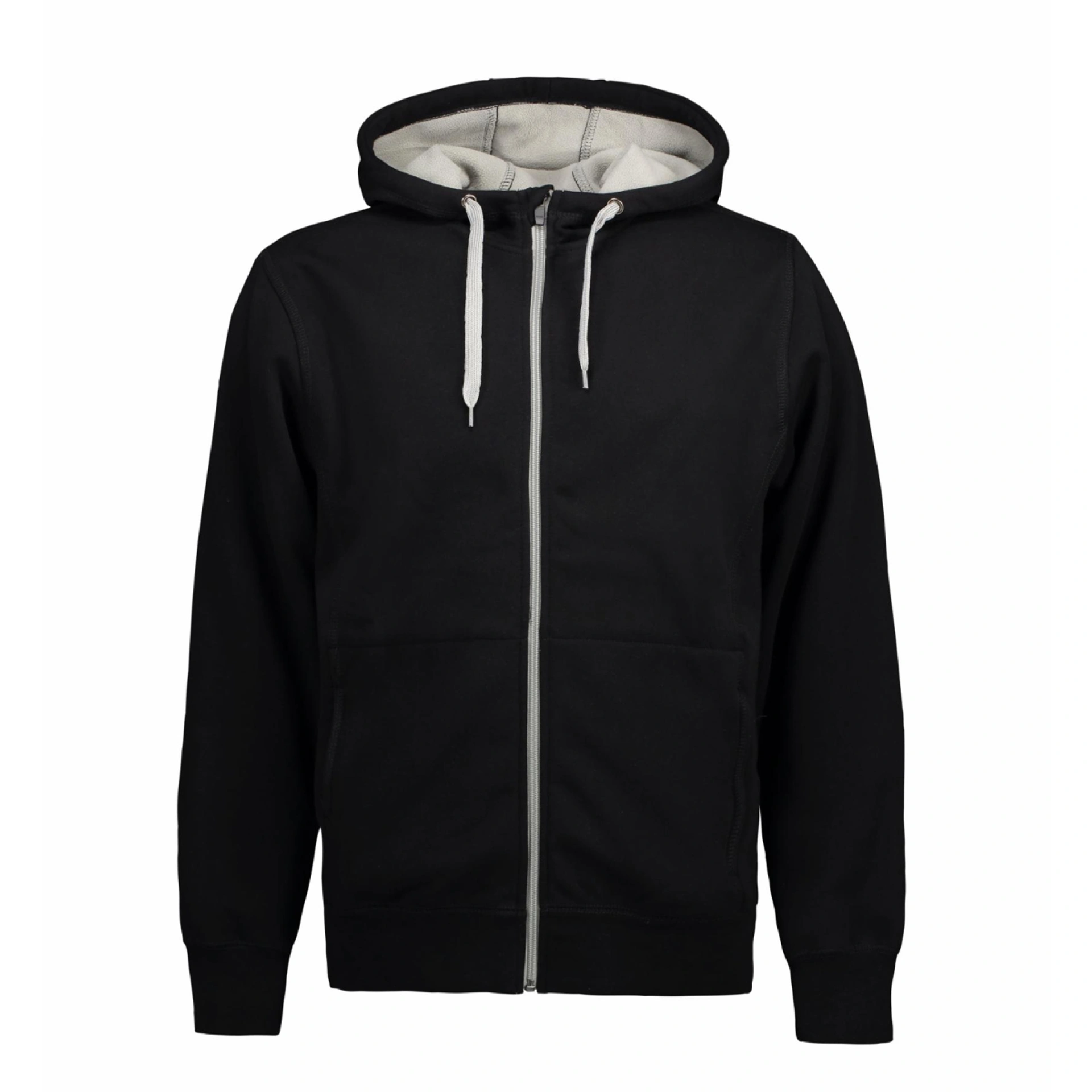 Худі на блискавці чоловіче ID Bonded - Чорний / 3XL