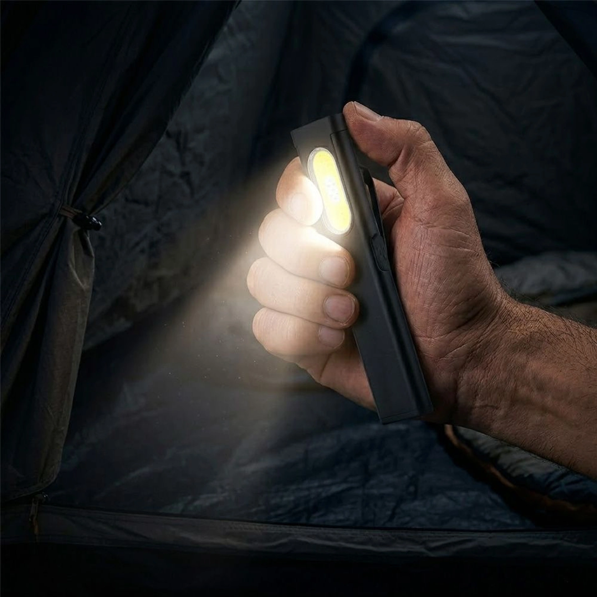 Ліхтарик акумуляторний TheGeneral Shine з боковим COB light та кліпсою - Чорний