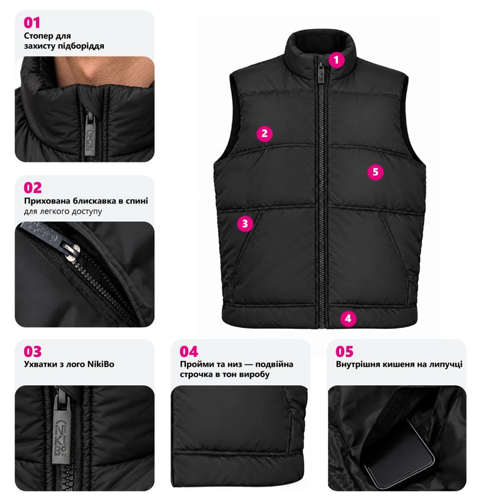 Жилет Nikibo Thermal - Чорний / 3XL