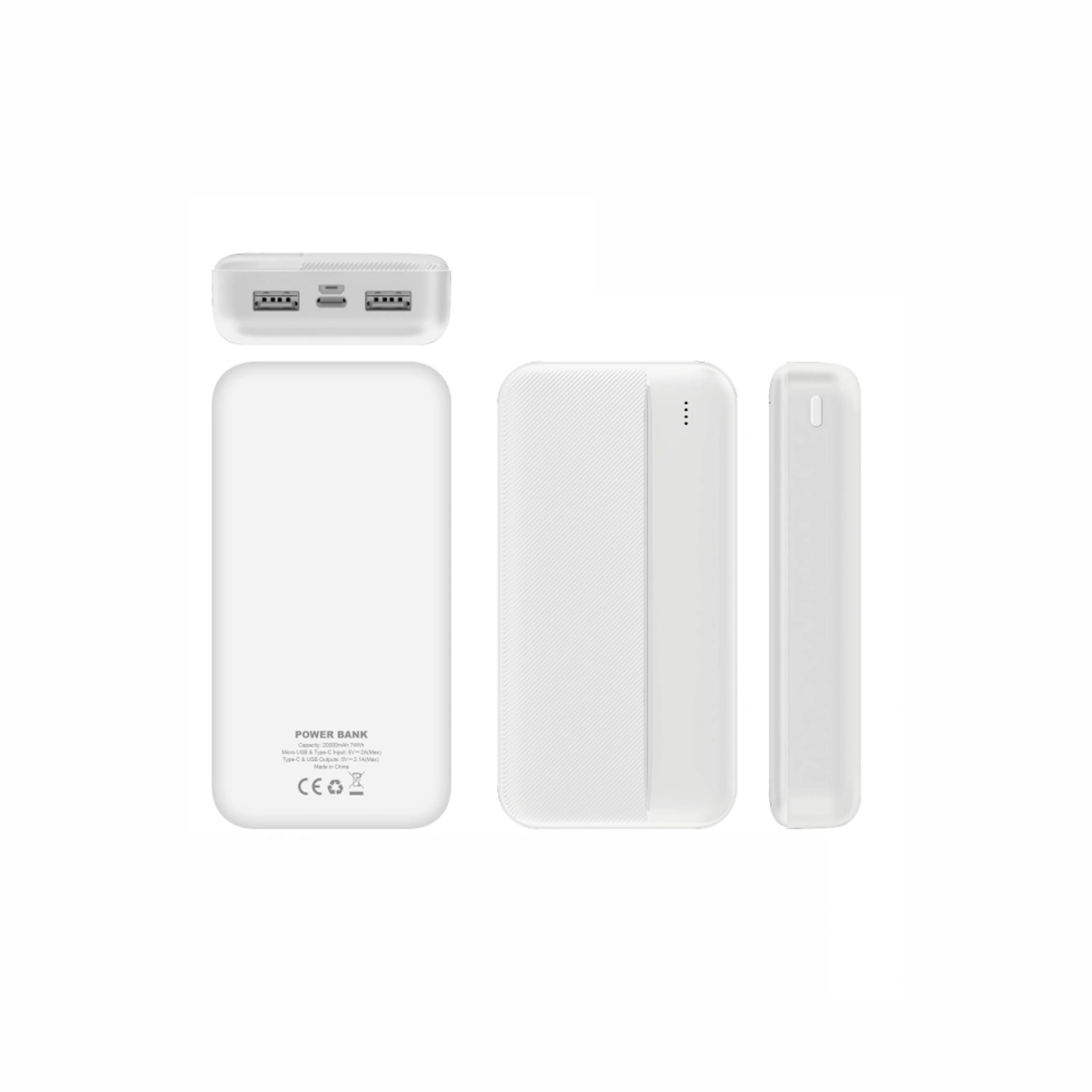 Повербанк 20000 mAh TheGeneral VIM, світлодіодний індикатор - Білий