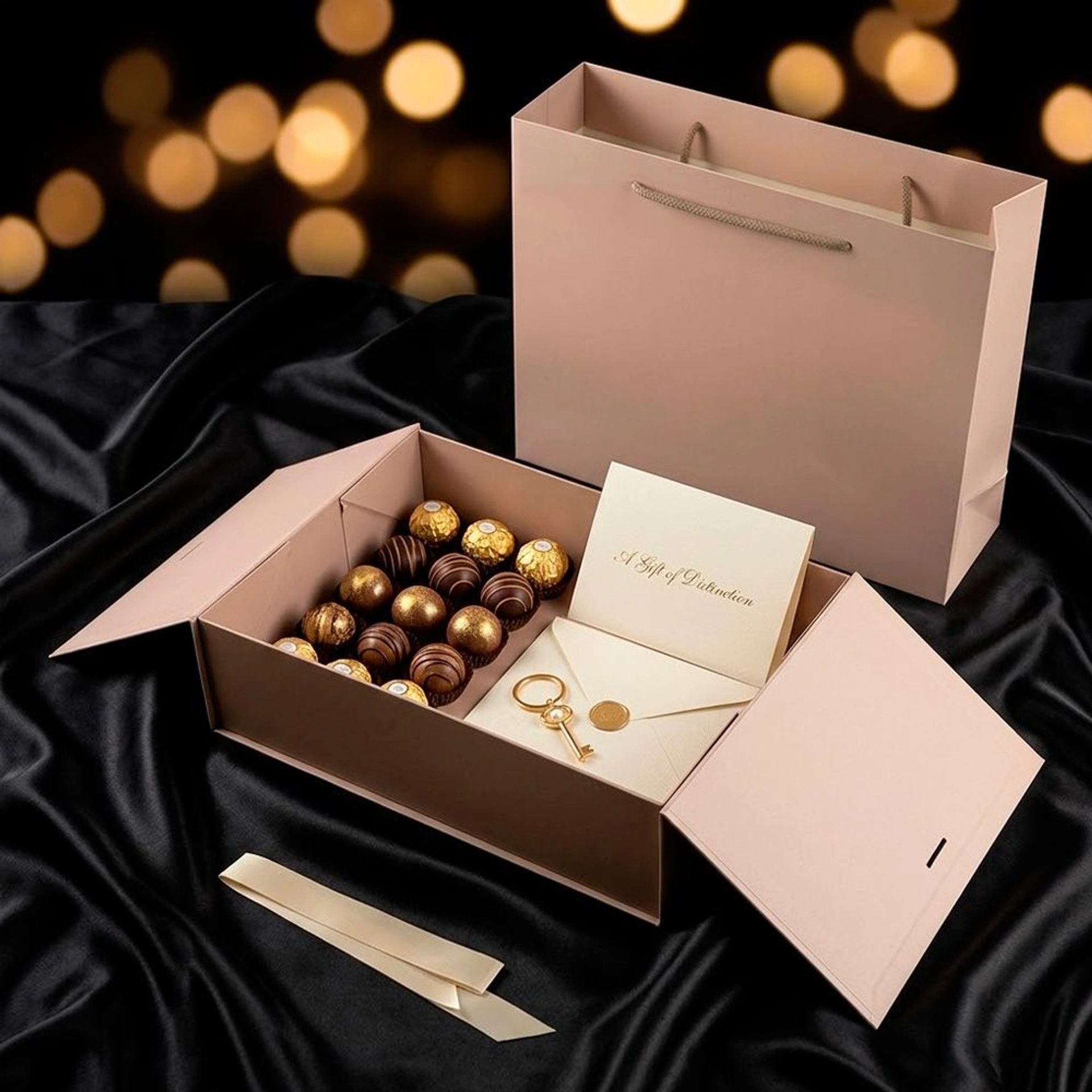 Подарункова коробка 34 х 25 см Velvet L - Натуральний