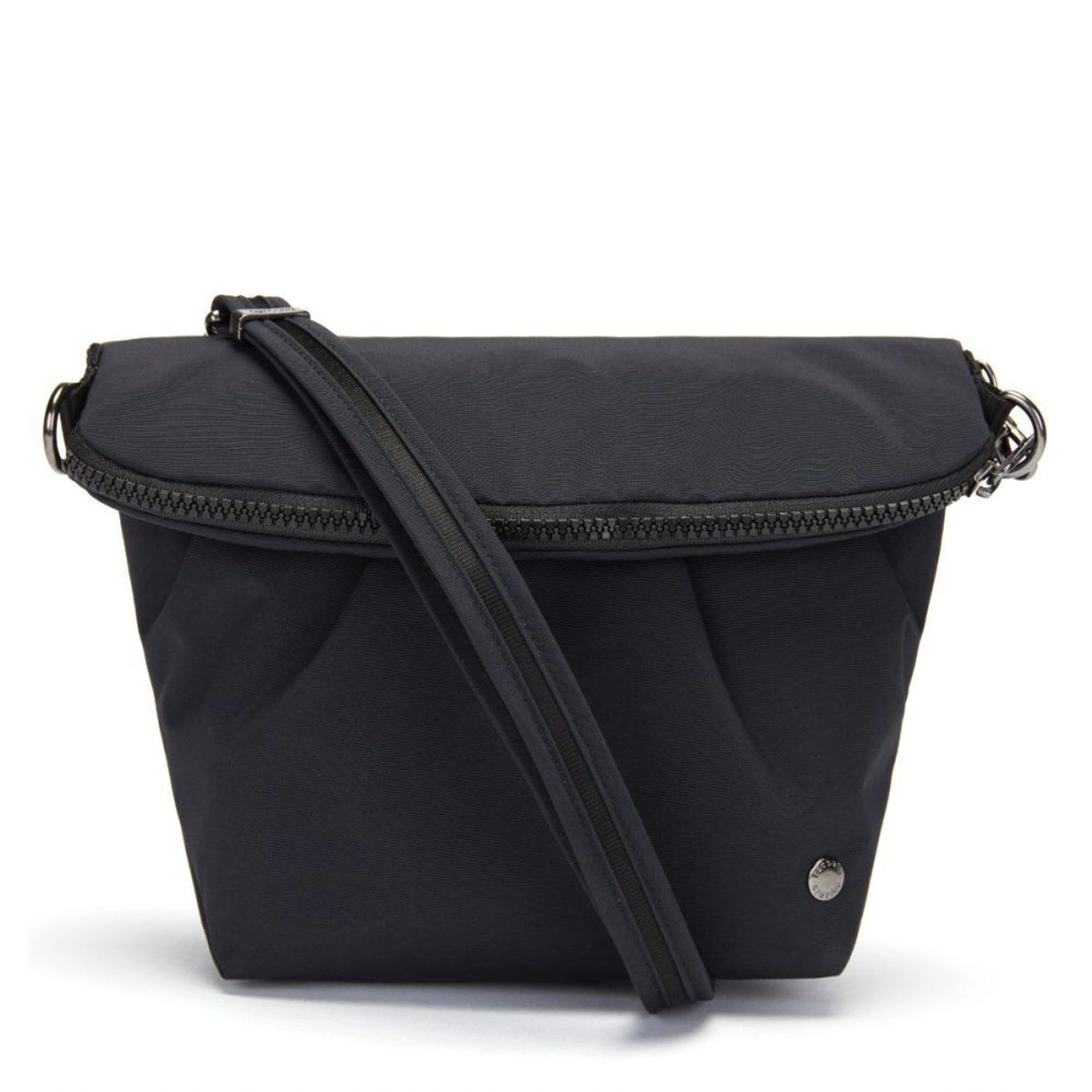 Сумка через плече жіноча антизлодій Pacsafe Citysafe CX Convertible Crossbody - Чорний еконіл