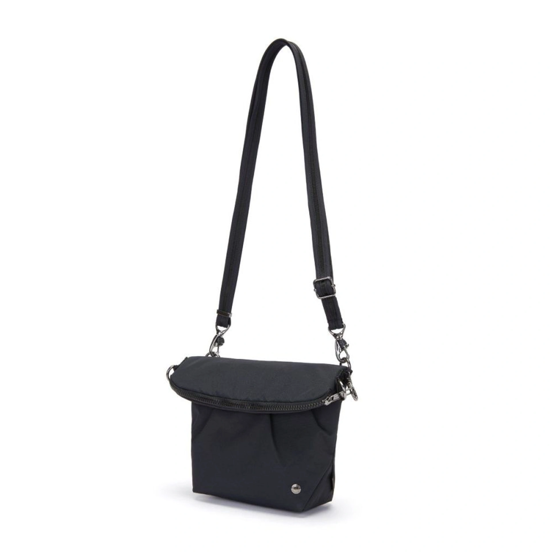Сумка через плече жіноча антизлодій Pacsafe Citysafe CX Convertible Crossbody - Чорний еконіл