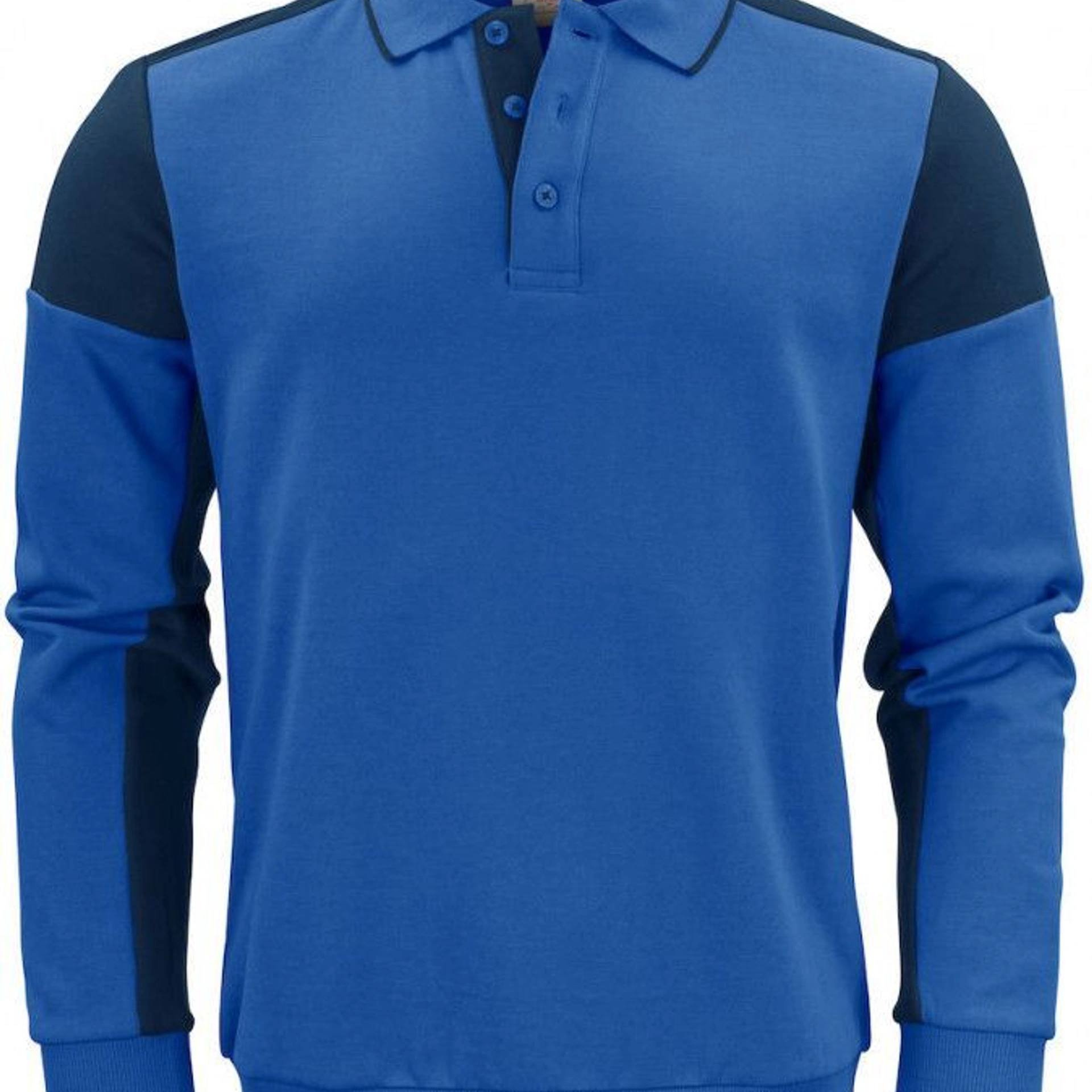 Двоколірний лонгслів поло Printer Polosweater - Темно-синій / 3XL