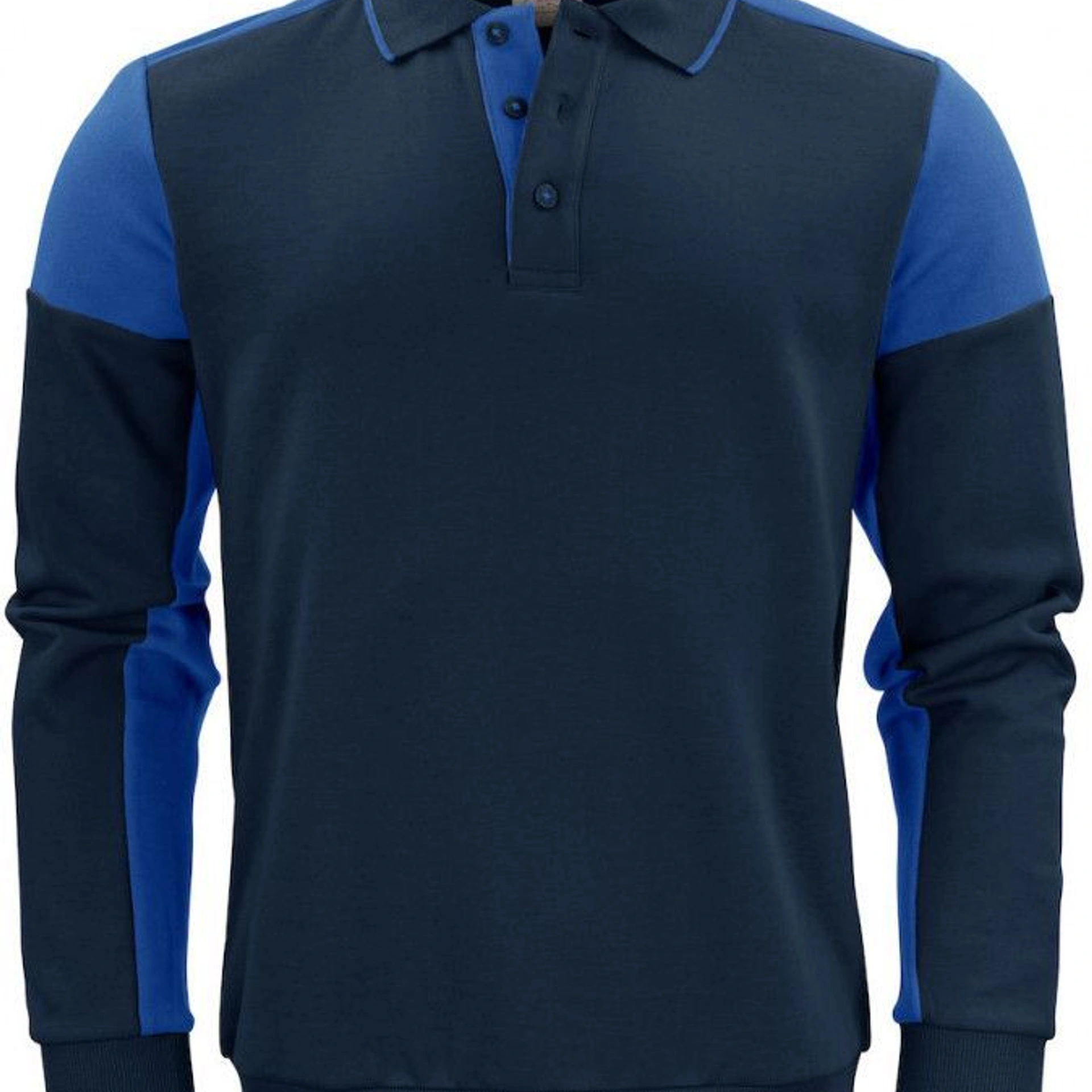 Двоколірний лонгслів поло Printer Polosweater - Синій / 3XL