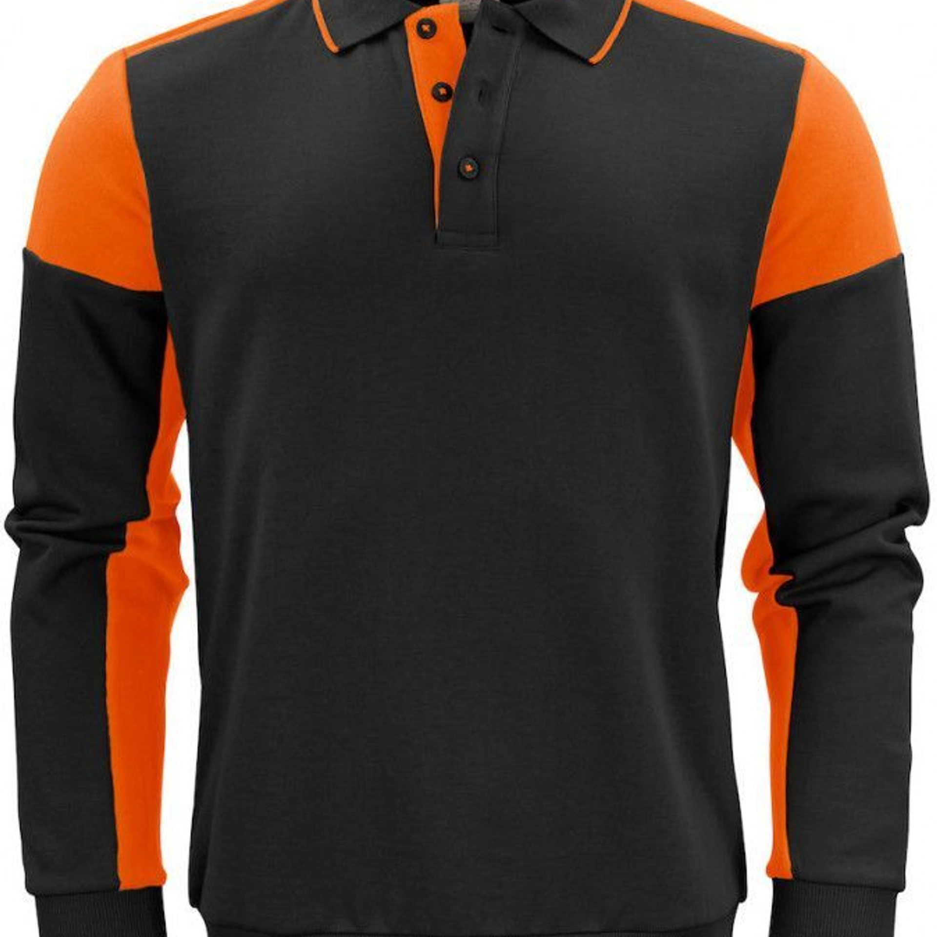 Двоколірний лонгслів поло Printer Polosweater - Помаранчевий / 3XL