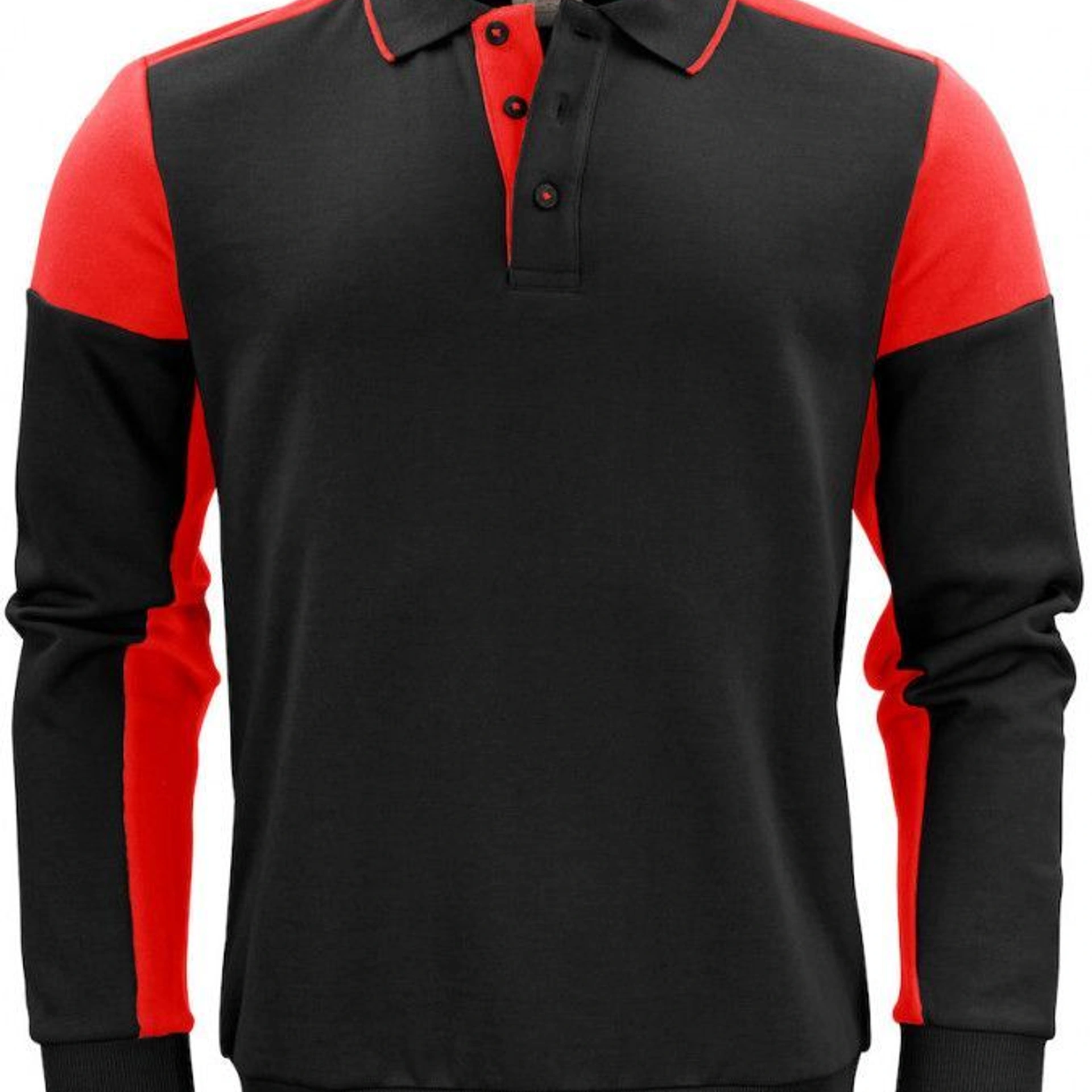 Двоколірний лонгслів поло Printer Polosweater - Червоний / 3XL