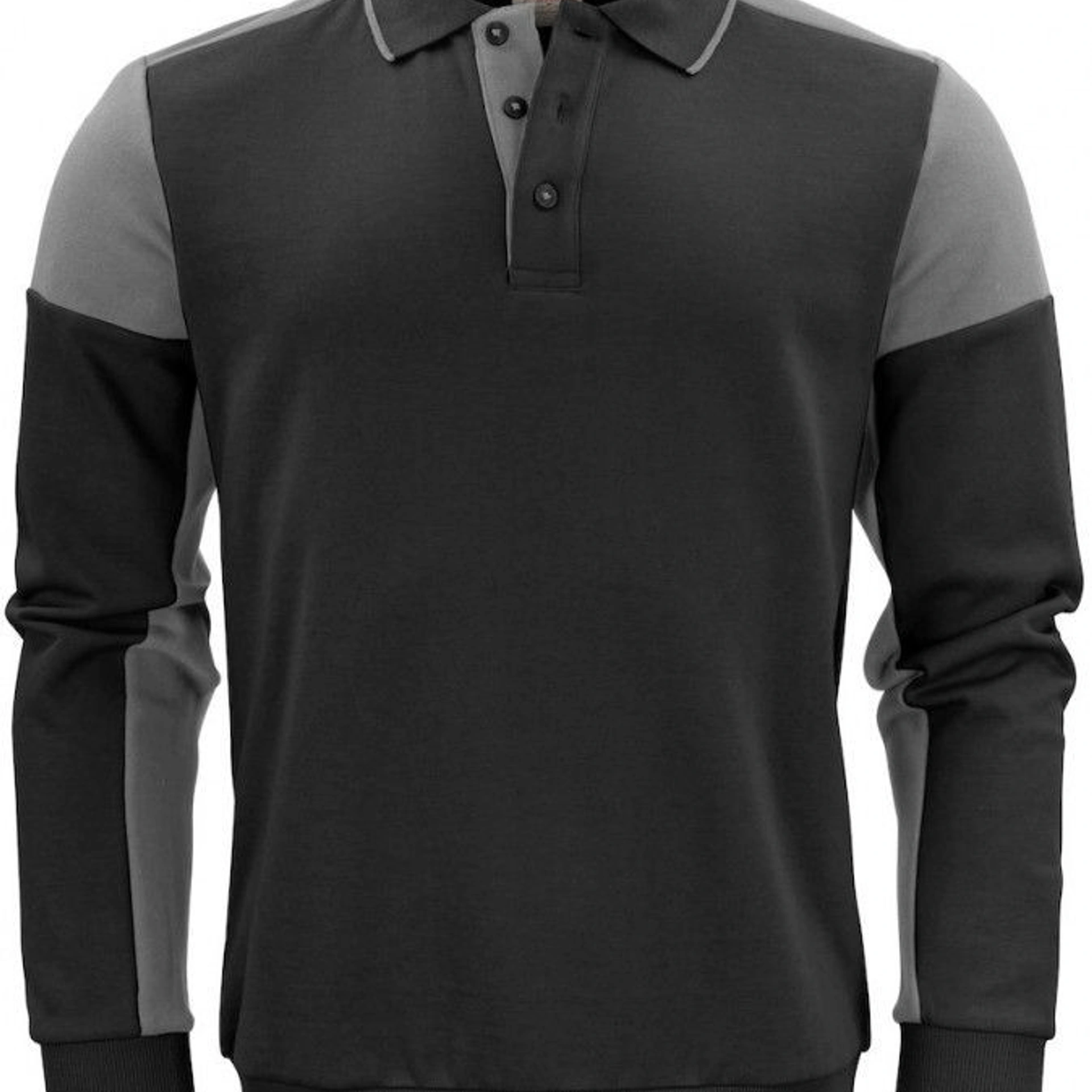 Двоколірний лонгслів поло Printer Polosweater - Чорний / антрацит / 3XL