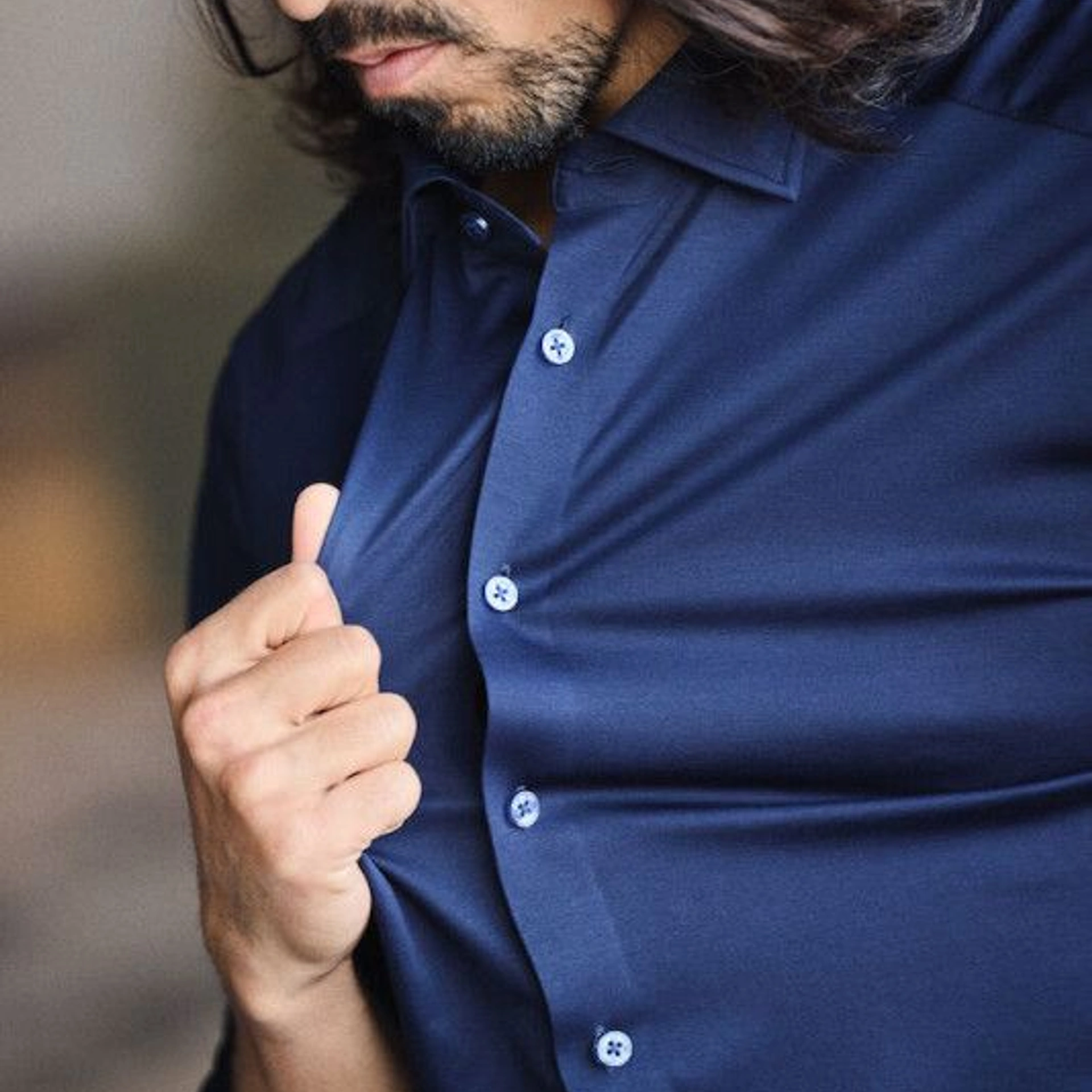 Сорочка чоловіча JH&Frost Indigo Bow 132 Slim Fit - Темно-синій / L