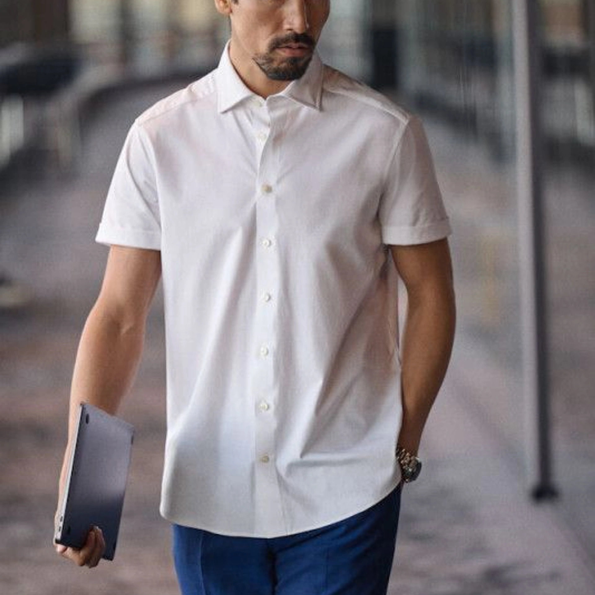 Сорочка чоловіча JH&Frost Indigo Bow 132 S/S Regular Fit - Білий / 3XL