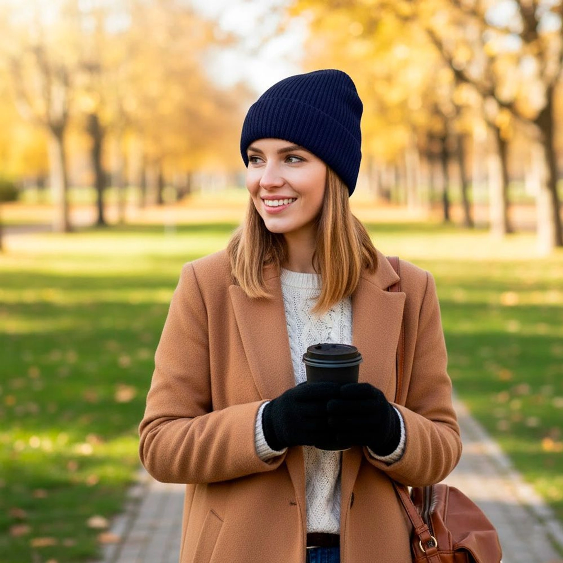 Шапка coFEE Wrap beanie - Темно-синій
