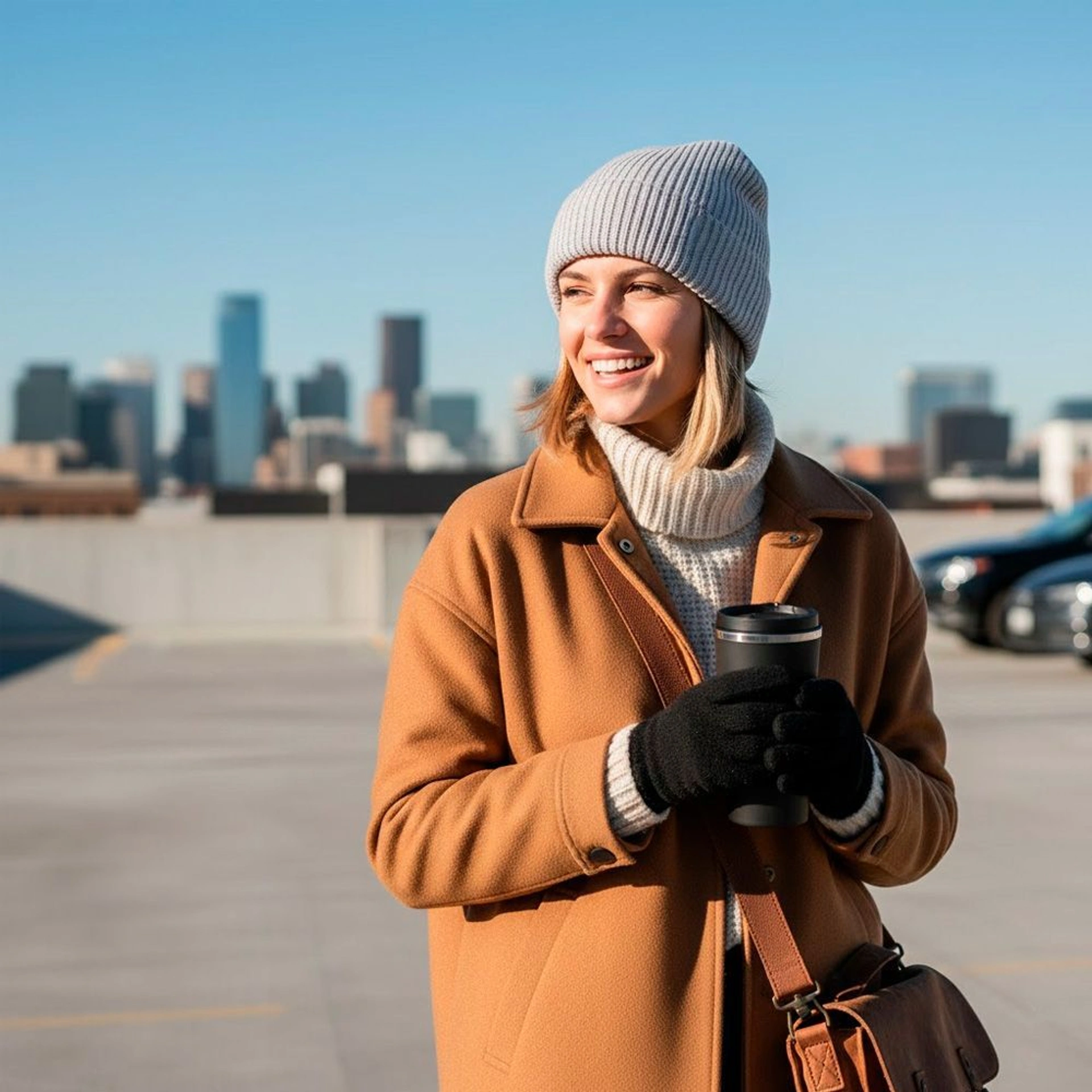 Шапка coFEE Wrap beanie - Бежевий меланж