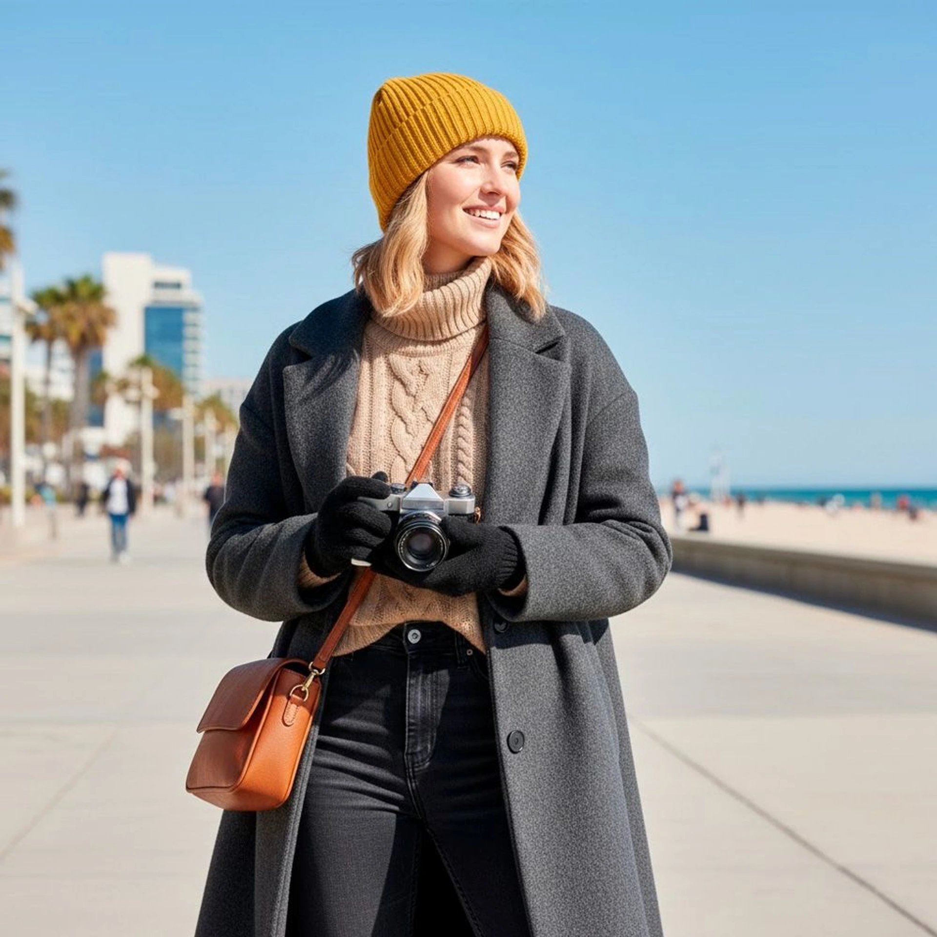 Шапка coFEE Wrap beanie - Гірчичний
