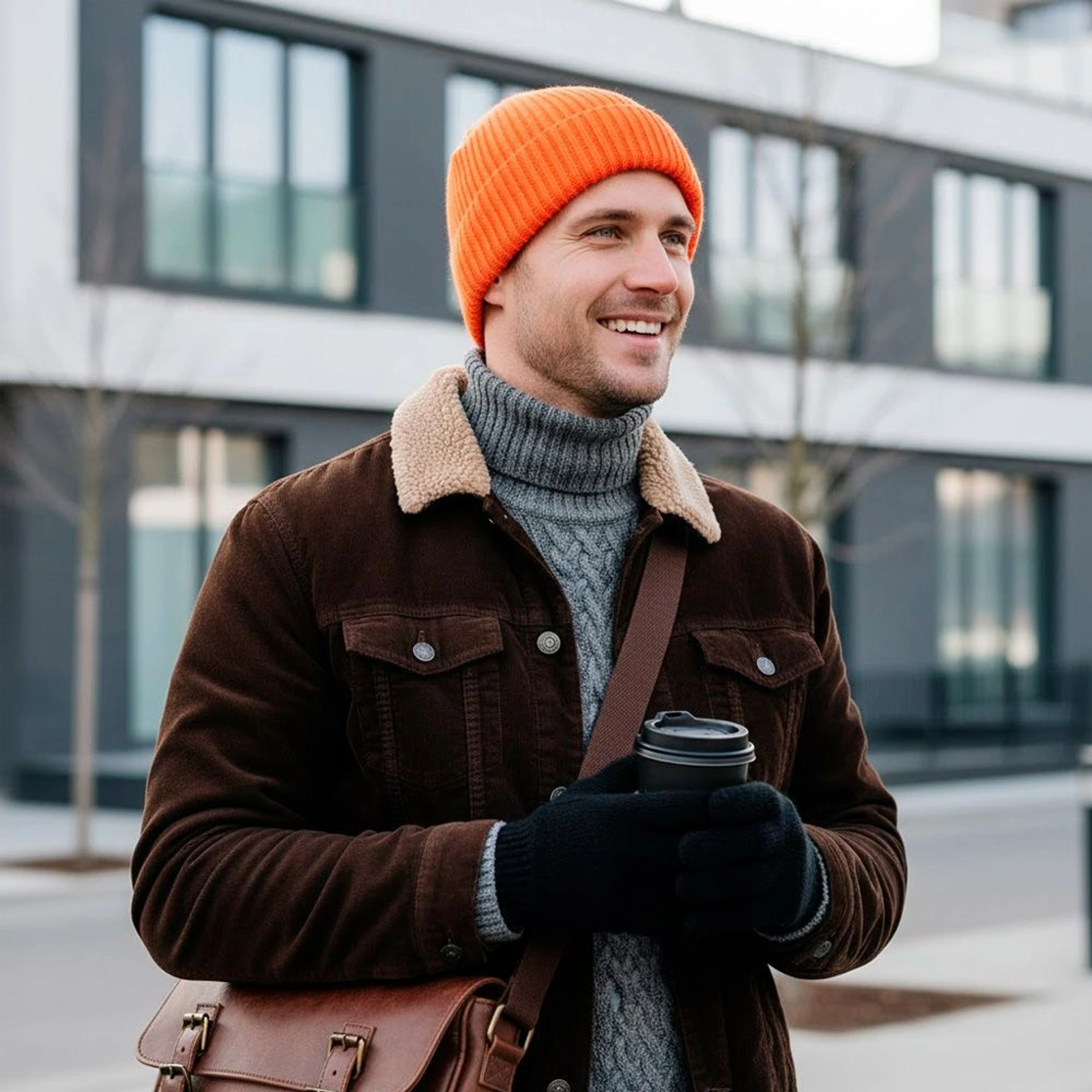 Шапка coFEE Wrap beanie - Неоново-помаранчевий