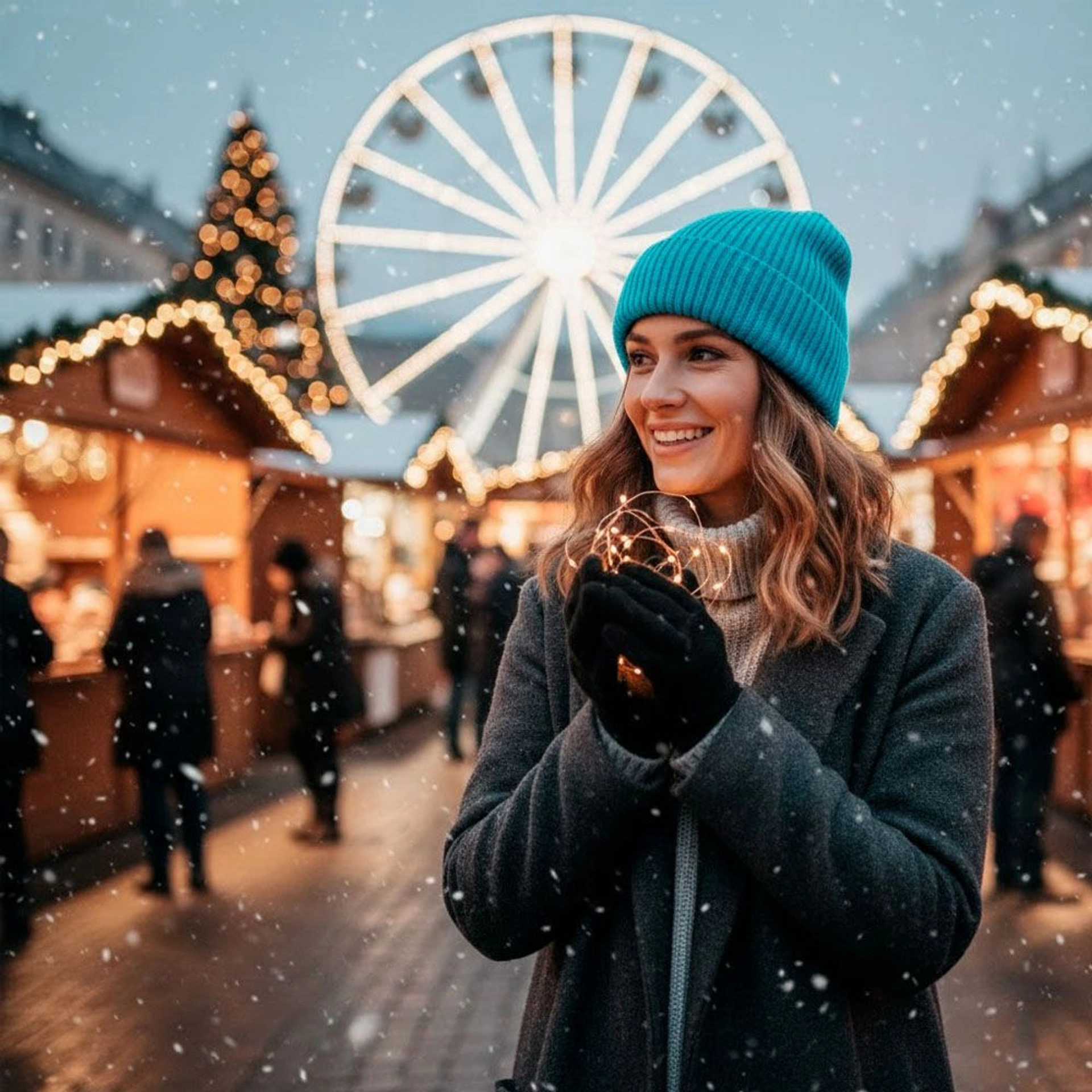 Шапка coFEE Wrap beanie - Лазурний