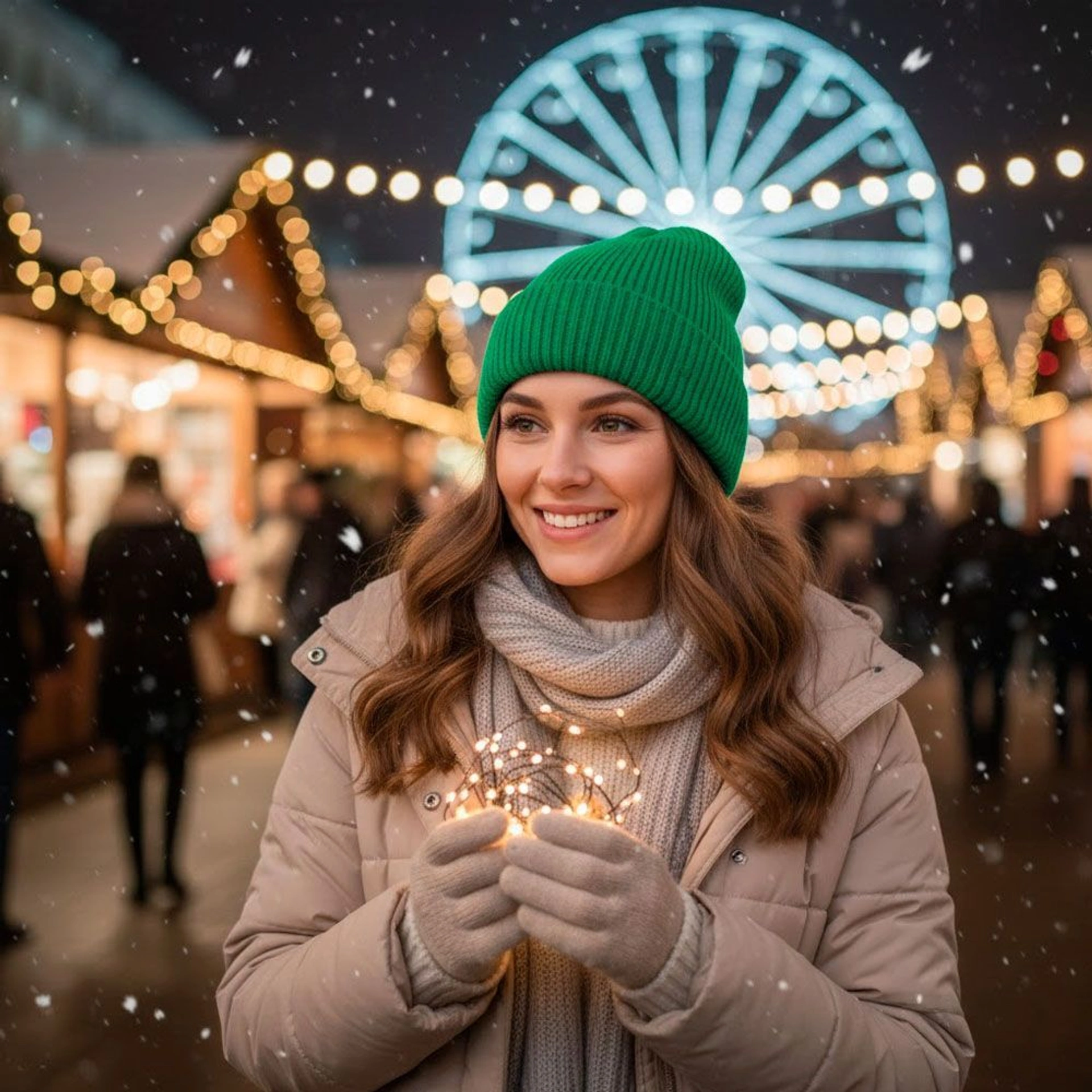 Шапка coFEE Wrap beanie - Яскраво-зелений
