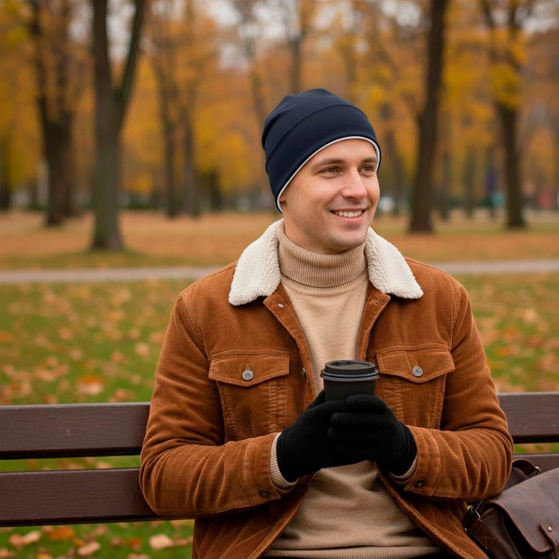 Шапка coFEE Contrasting jersey - Темно-синій / білий