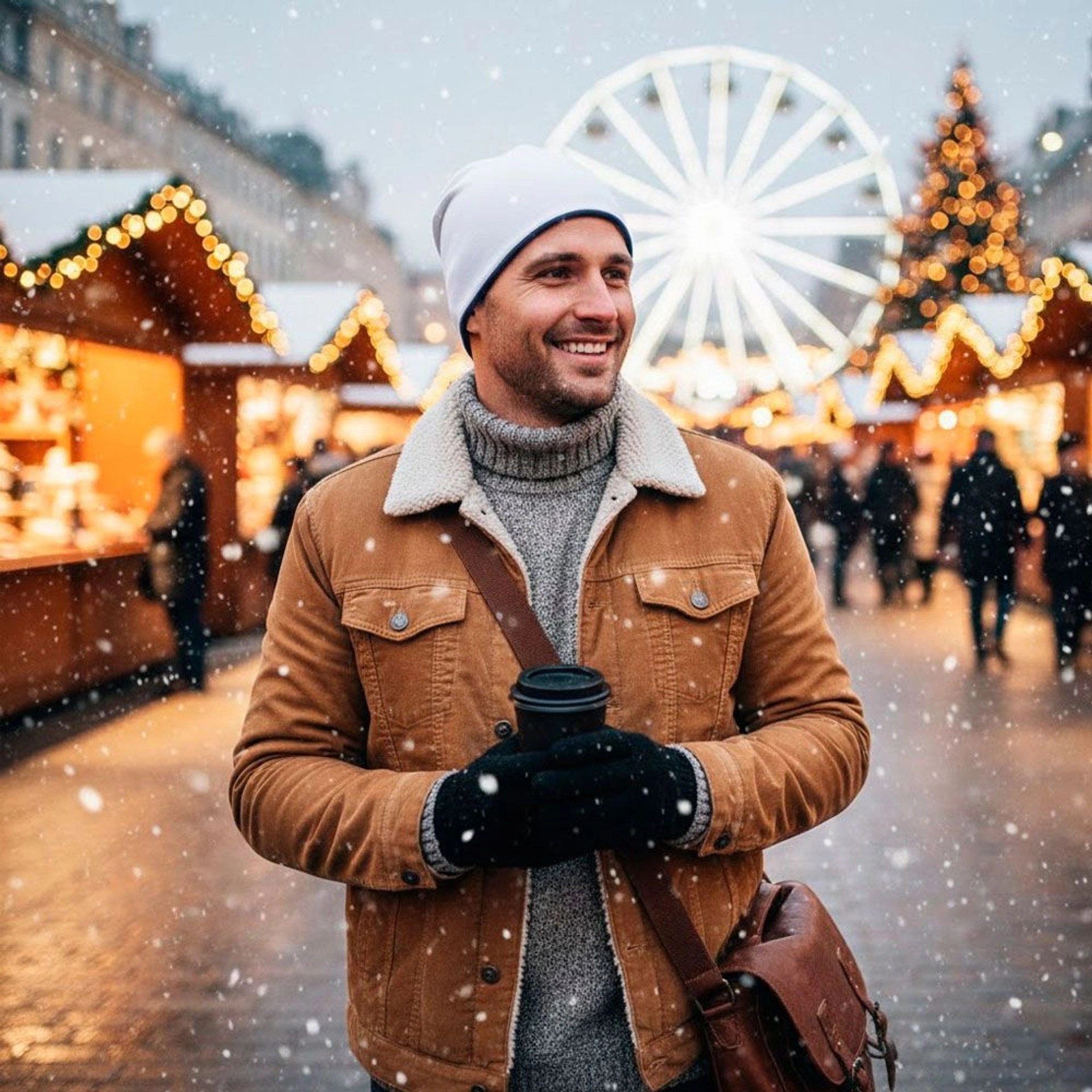 Шапка coFEE Contrasting jersey - Темно-синій / білий