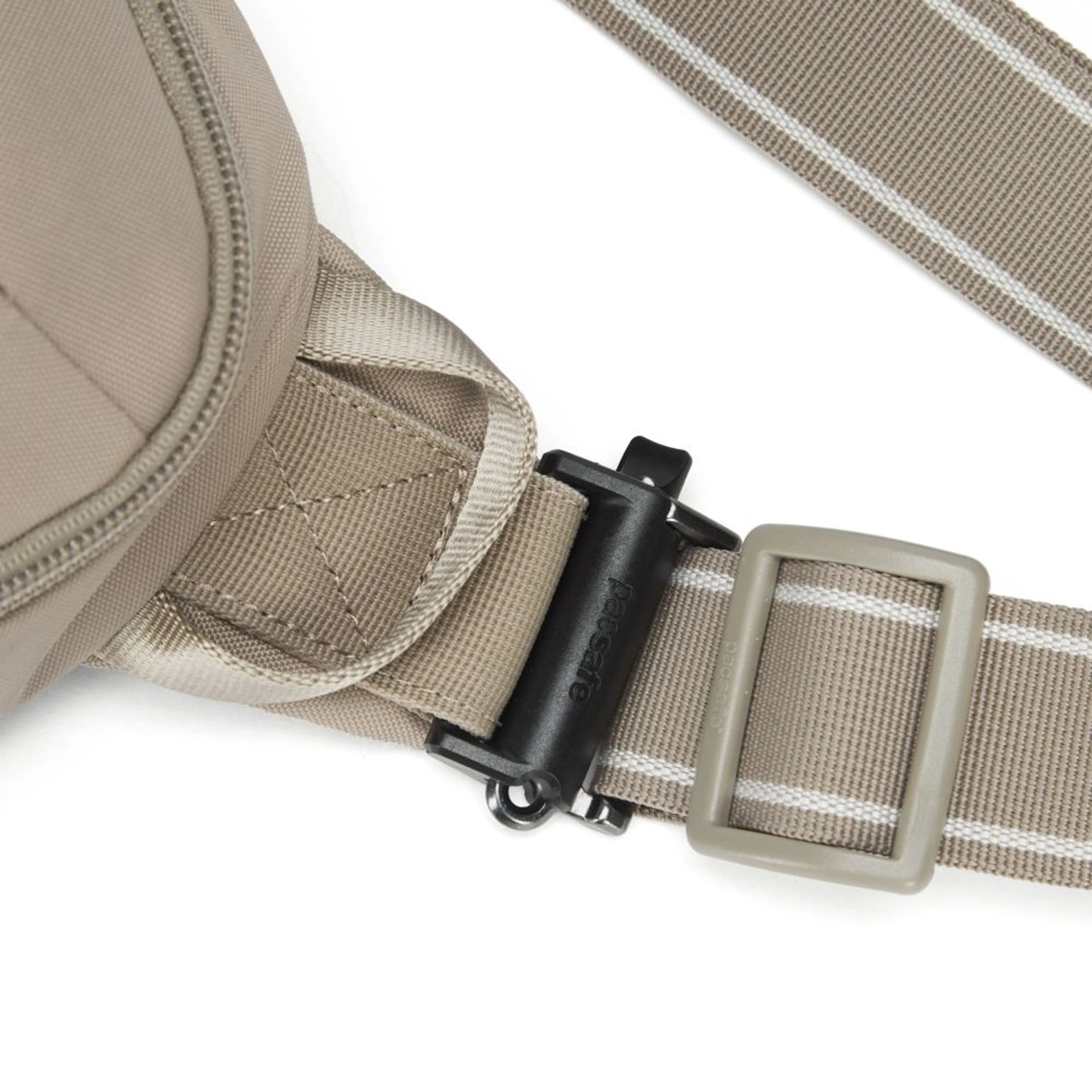 Сумка через плече антизлодій Pacsafe V Urban Sling - Бежевий / чорний