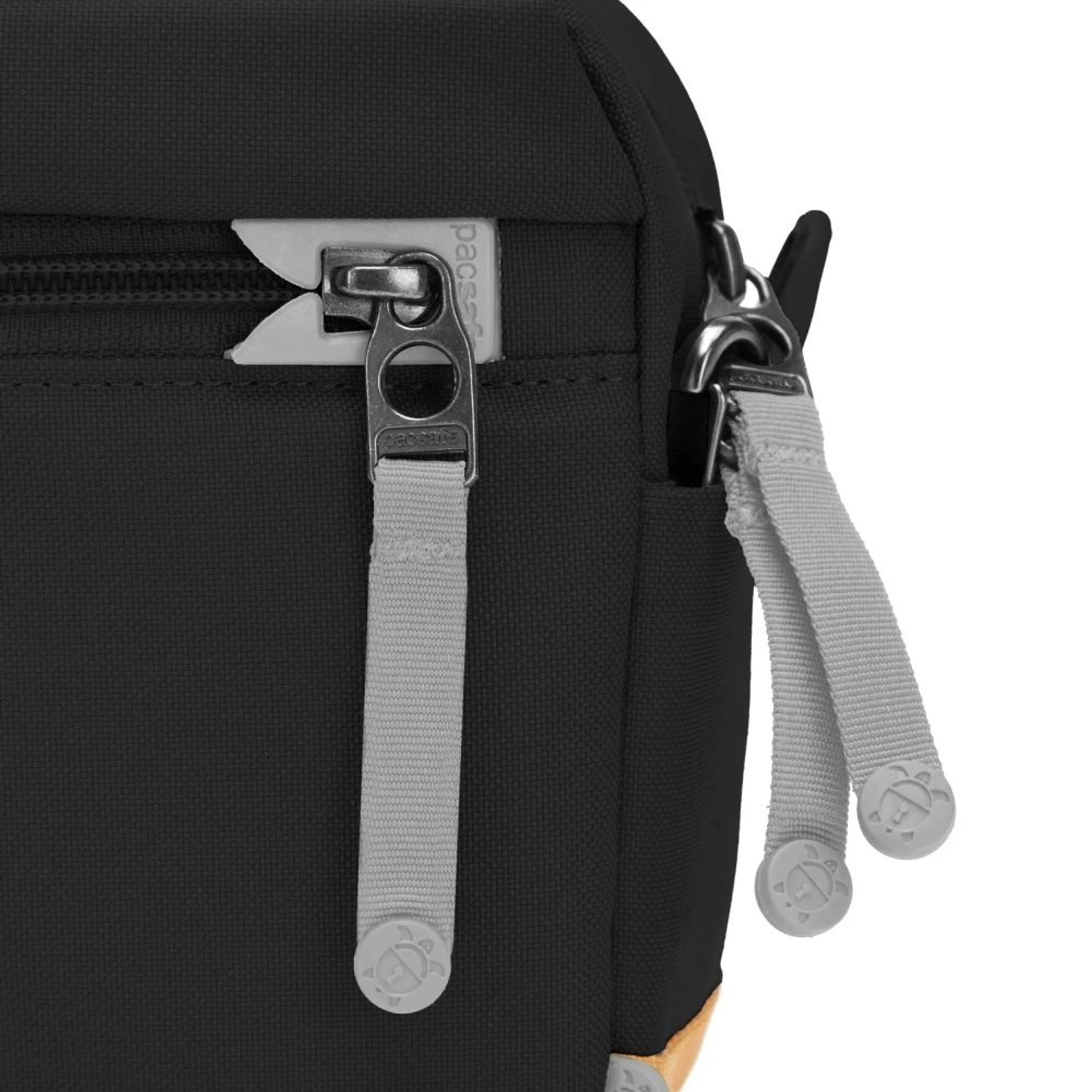 Сумка через плече антизлодій Pacsafe GO Crossbody - Чорний / помаранчевий