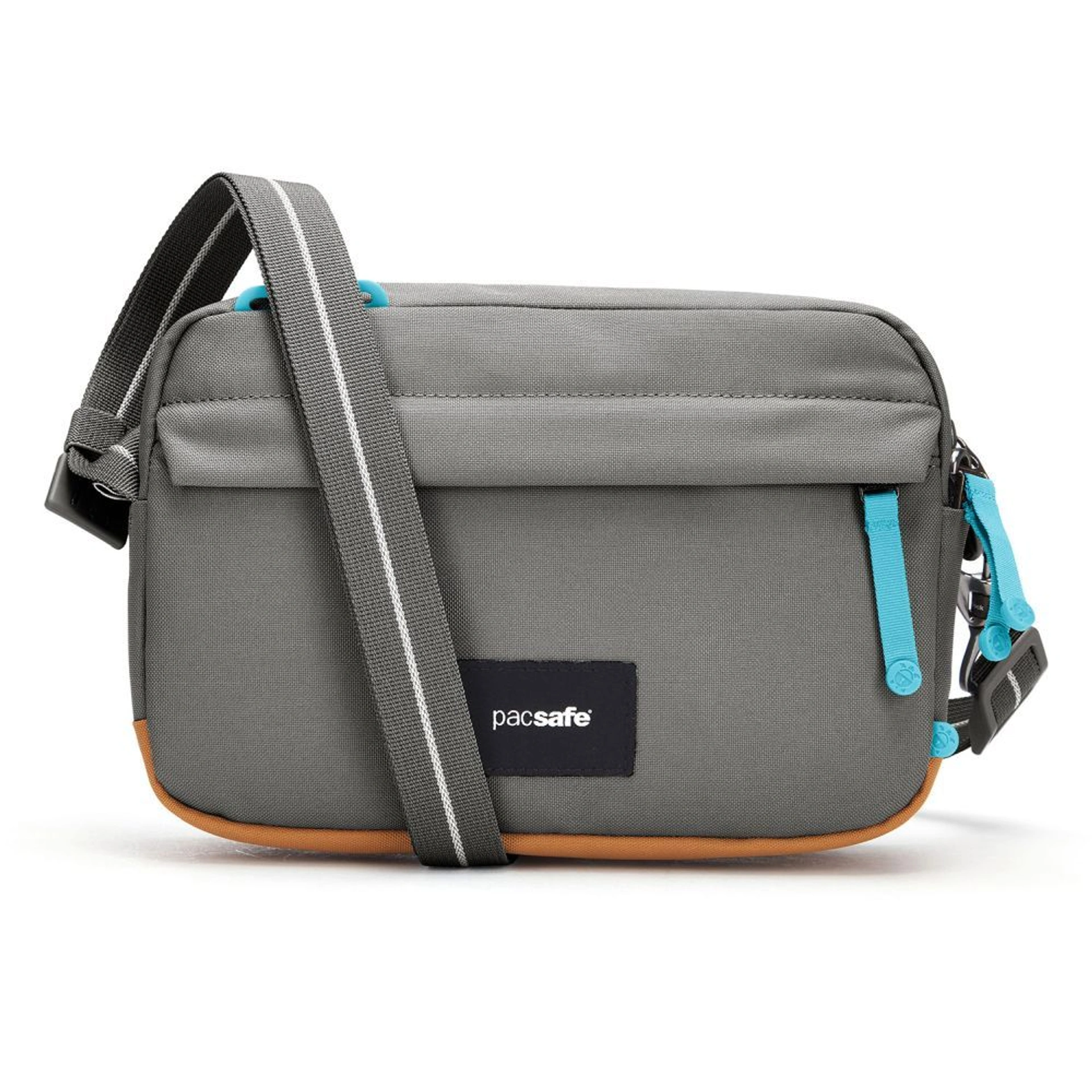 Сумка через плече антизлодій Pacsafe GO Crossbody - Сірий / помаранчевий