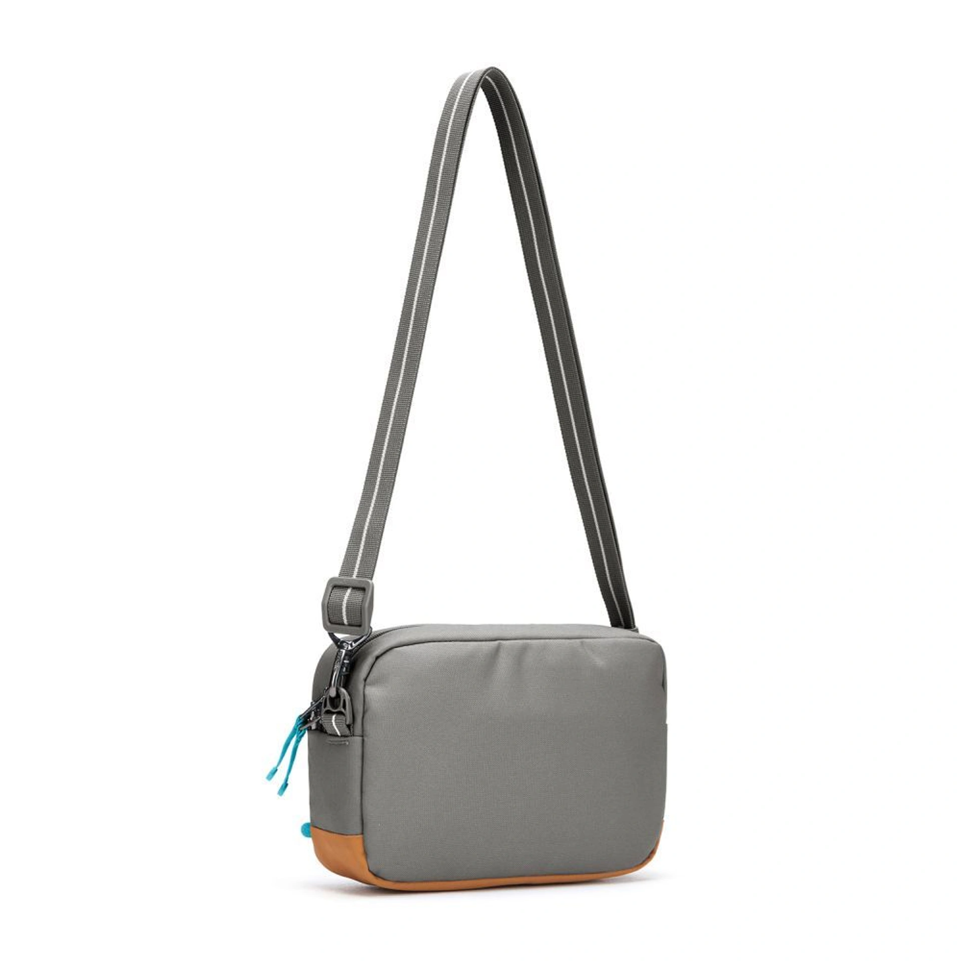 Сумка через плече антизлодій Pacsafe GO Crossbody - Сірий / помаранчевий