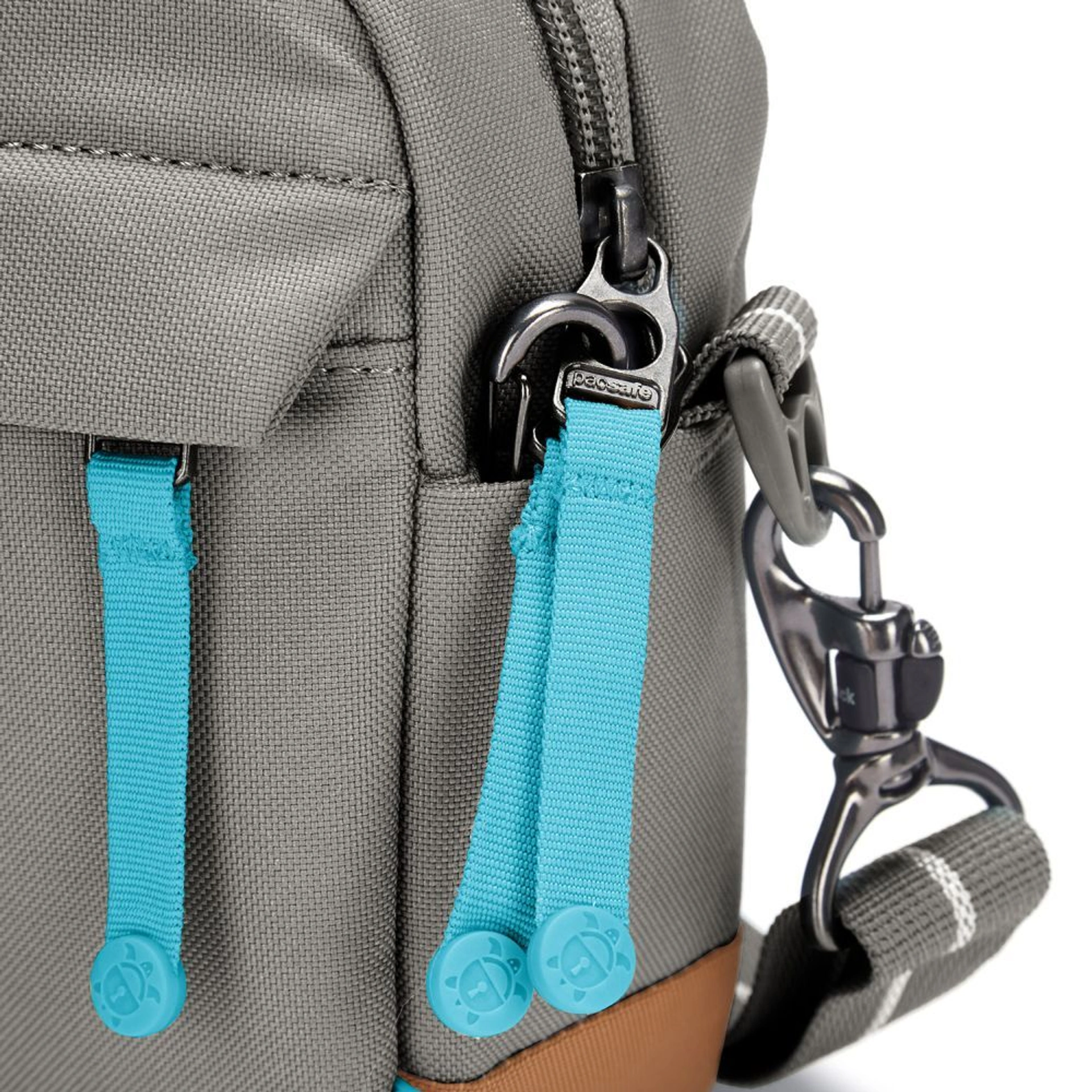 Сумка через плече антизлодій Pacsafe GO Crossbody - Сірий / помаранчевий