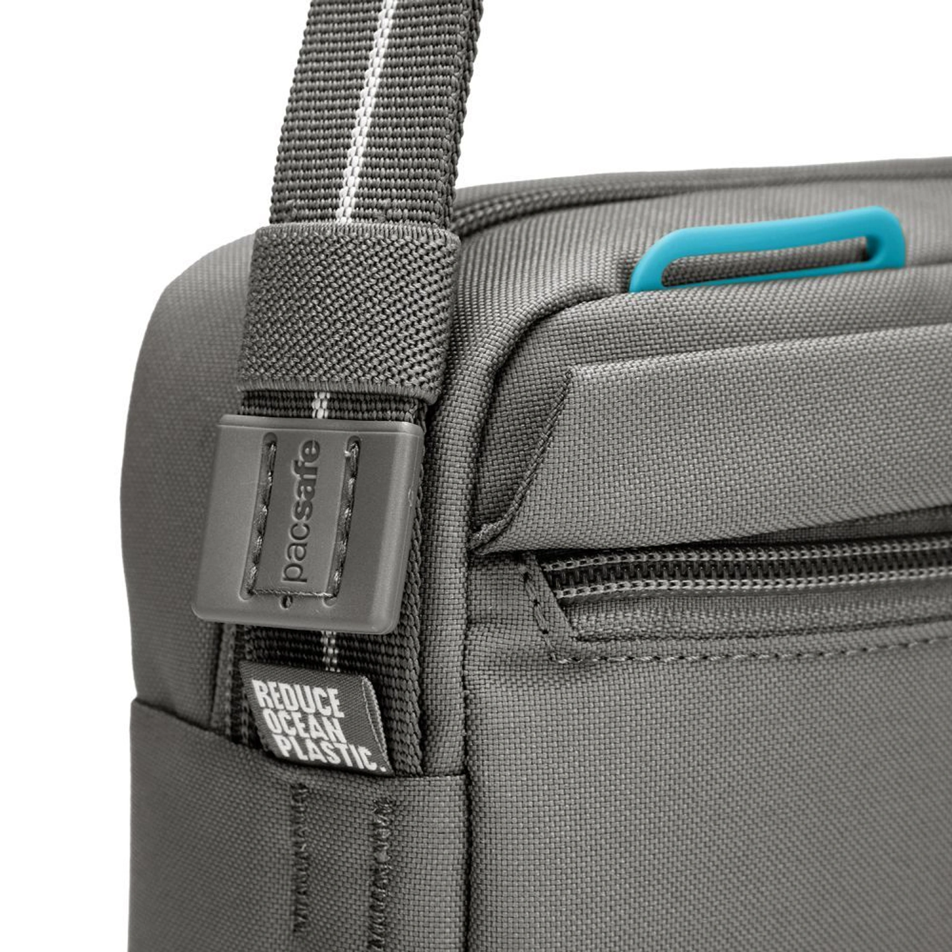 Сумка через плече антизлодій Pacsafe GO Crossbody - Сірий / помаранчевий