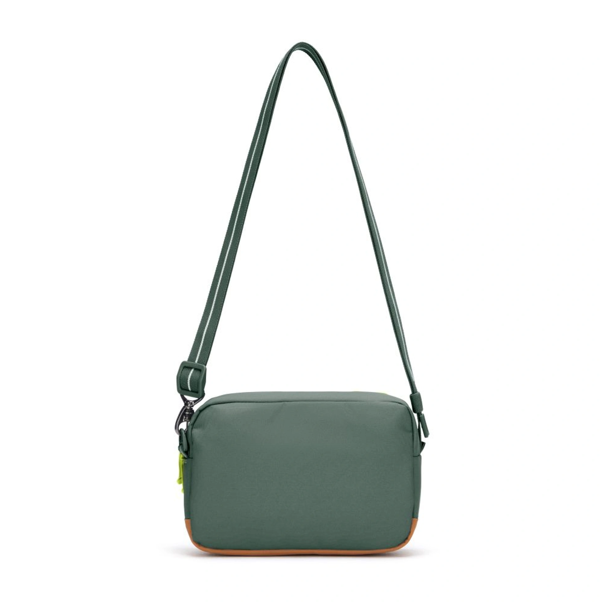 Сумка через плече антизлодій Pacsafe GO Crossbody - Темно-зелений / помаранчевий