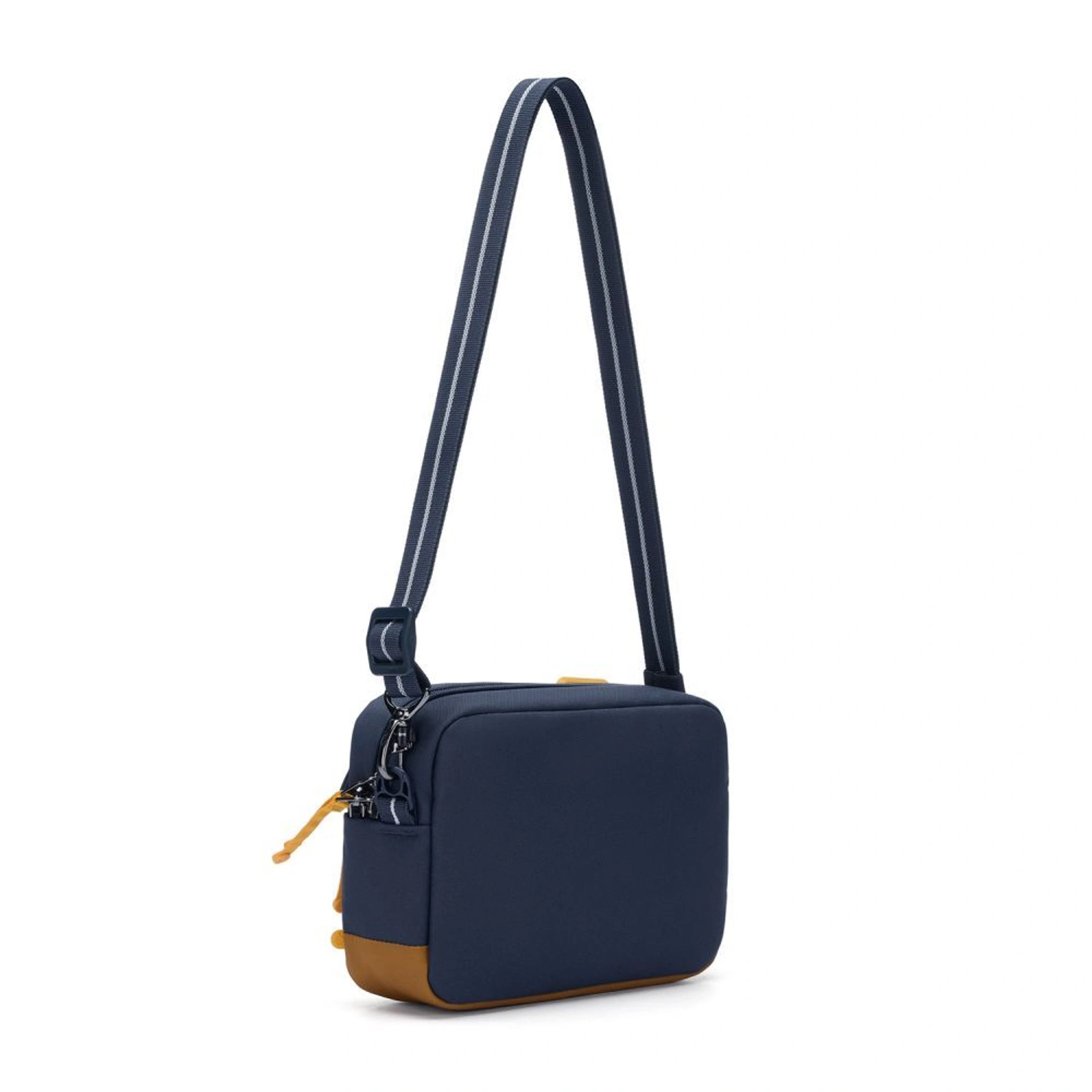 Сумка через плече антизлодій Pacsafe GO Crossbody - Темно-синій / помаранчевий