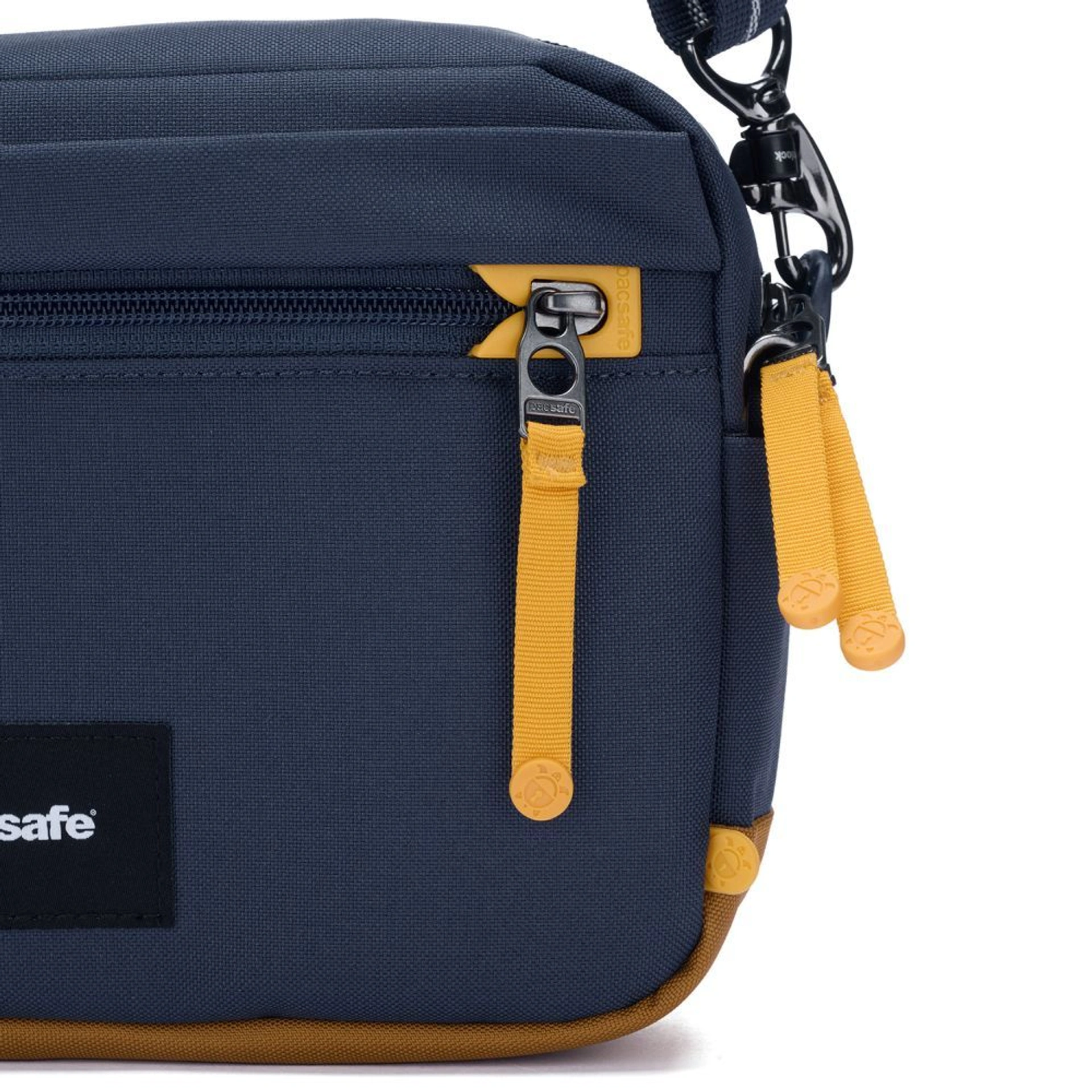 Сумка через плече антизлодій Pacsafe GO Crossbody - Темно-синій / помаранчевий