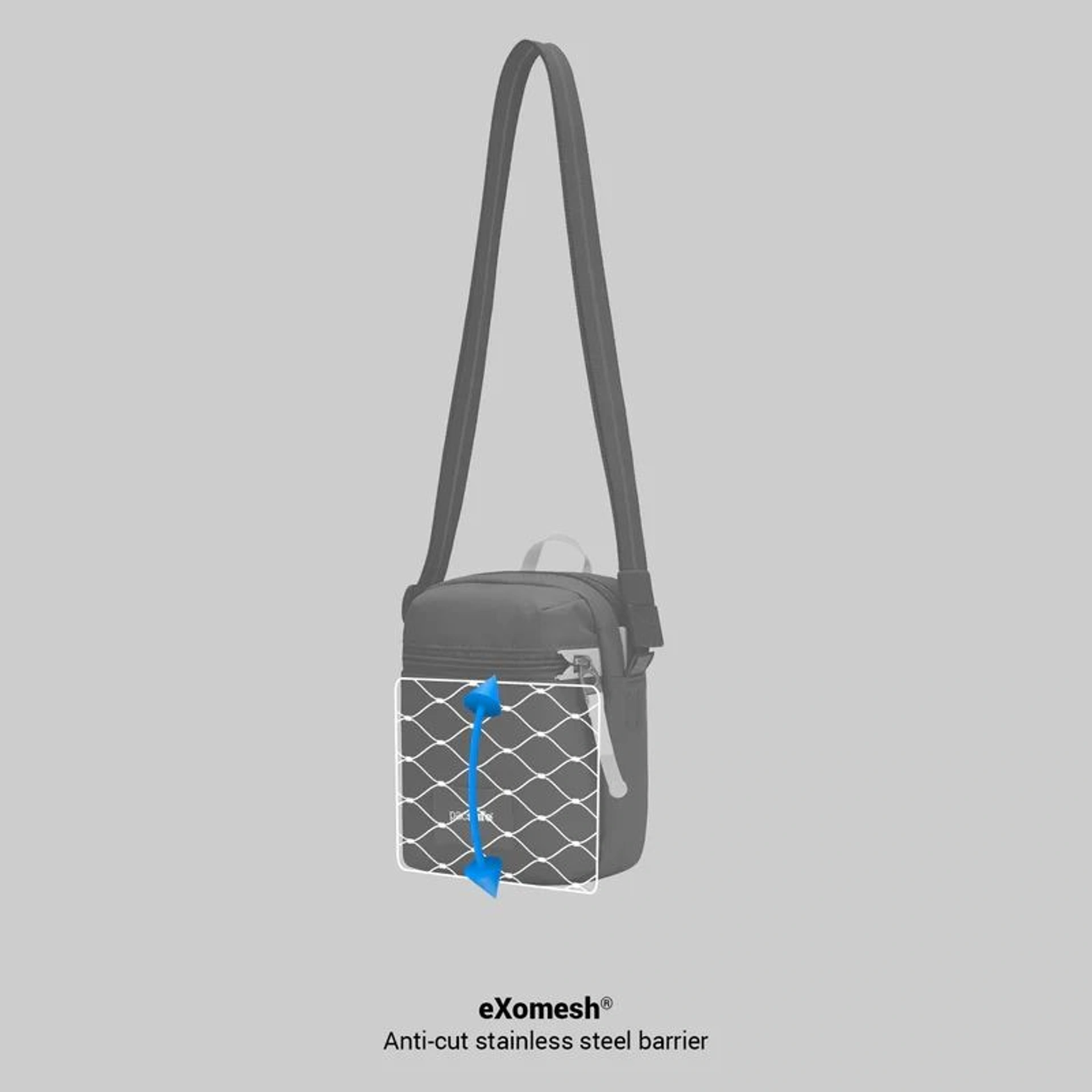 Сумка через плече антизлодій Pacsafe GO Micro Crossbody - Насичений чорний