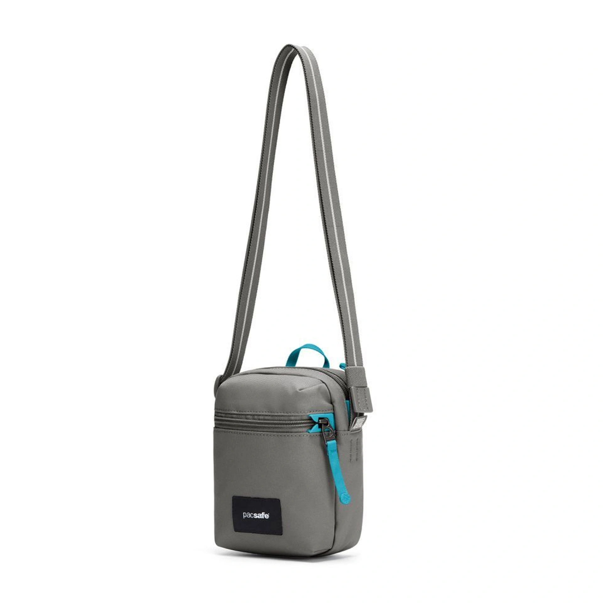 Сумка через плече антизлодій Pacsafe GO Micro Crossbody - Сірий / блакитний