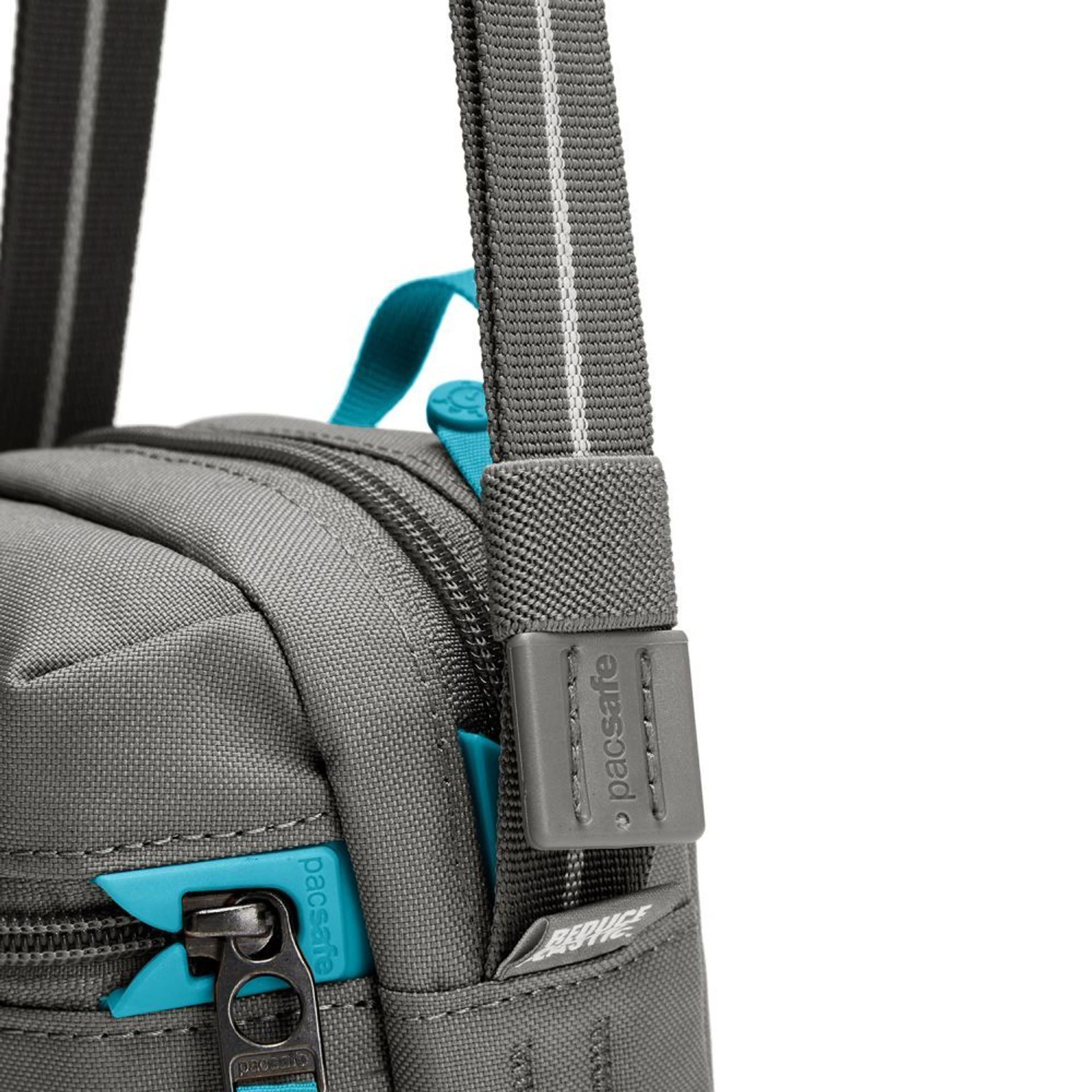Сумка через плече антизлодій Pacsafe GO Micro Crossbody - Сірий / блакитний