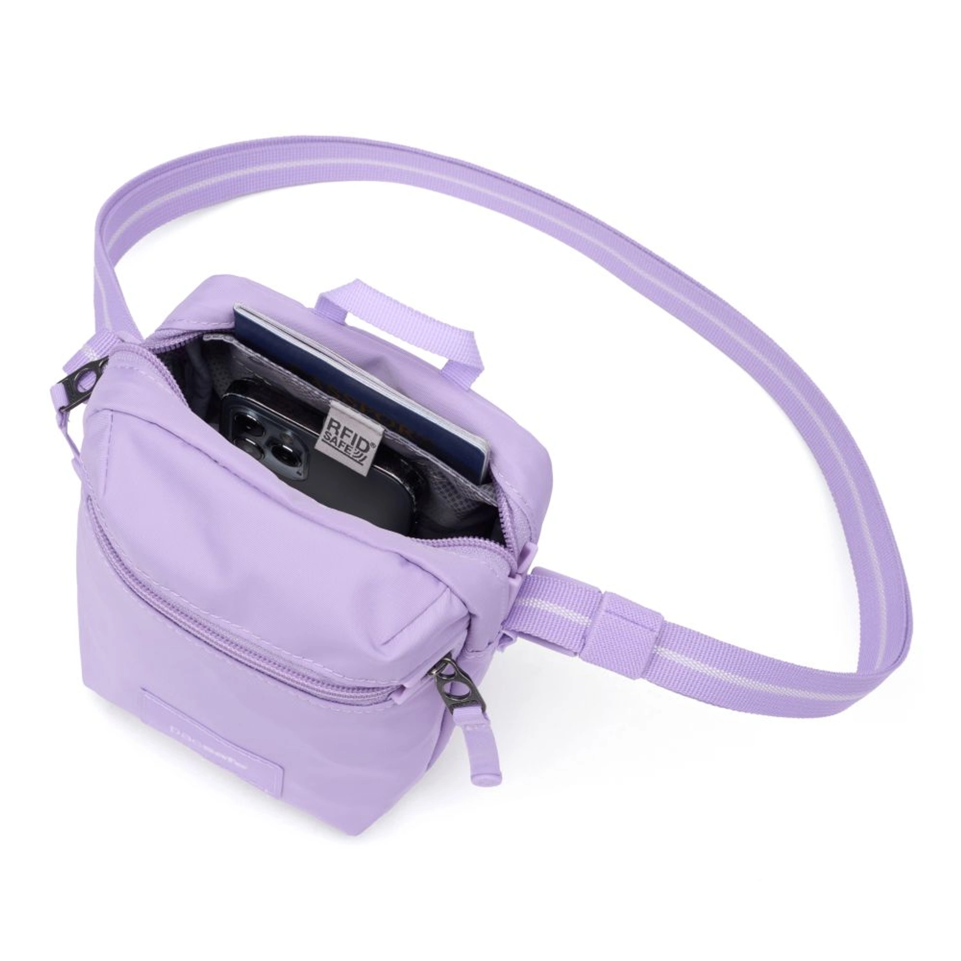 Сумка через плече антизлодій Pacsafe GO Micro Crossbody - Лавандовий