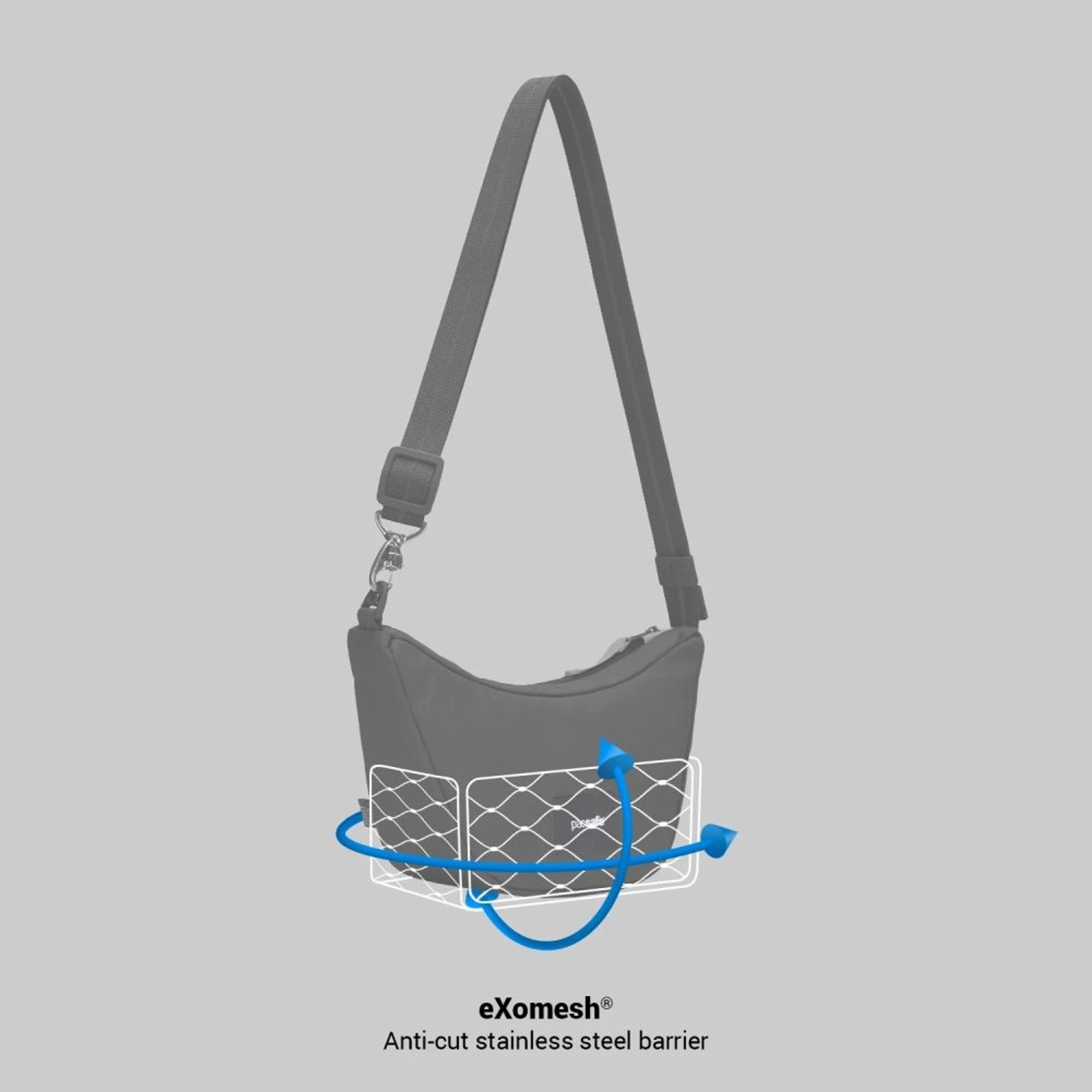 Сумка через плече антизлодій Pacsafe GO Lunar Crossbody - Насичений чорний