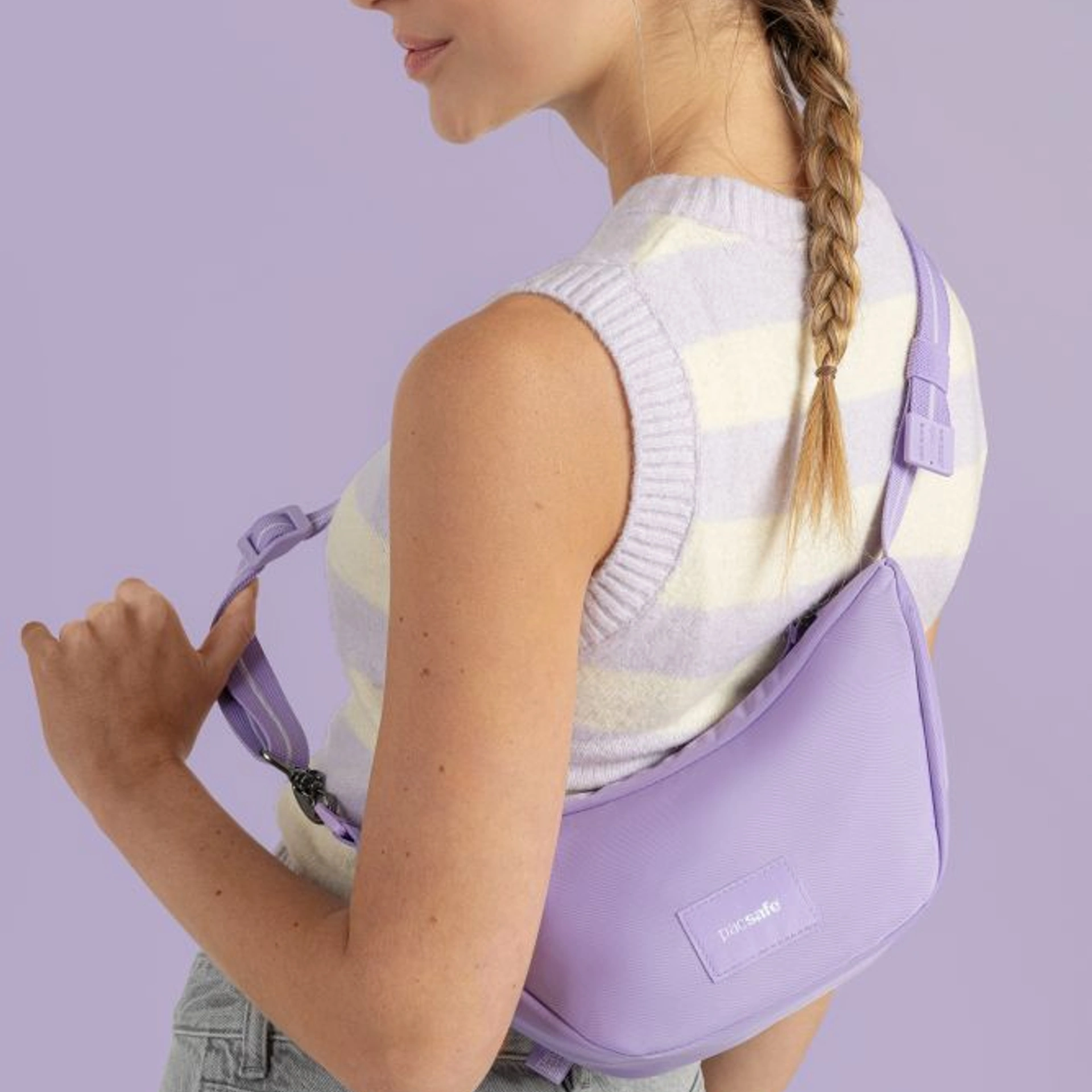 Сумка через плече антизлодій Pacsafe GO Lunar Crossbody - Лавандовий