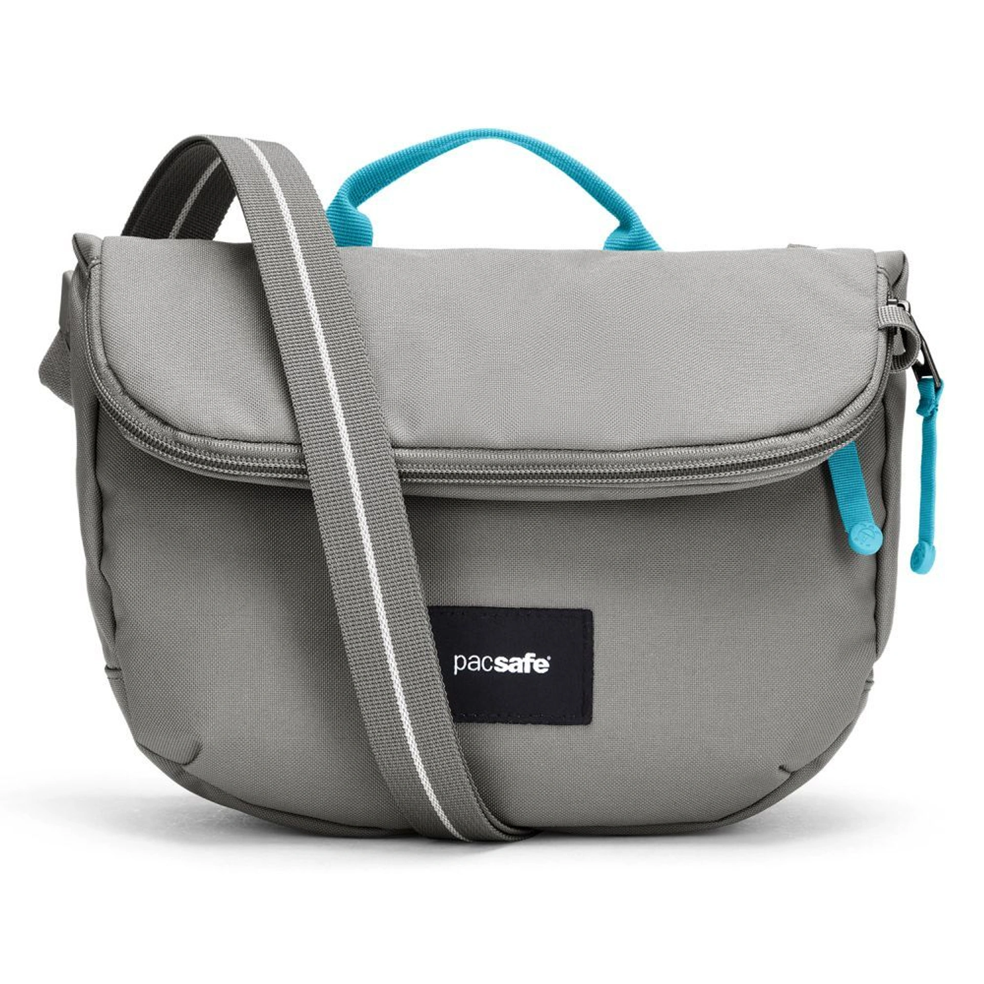 Сумка через плече антизлодій Pacsafe GO Saddle Crossbody - Сірий / блакитний