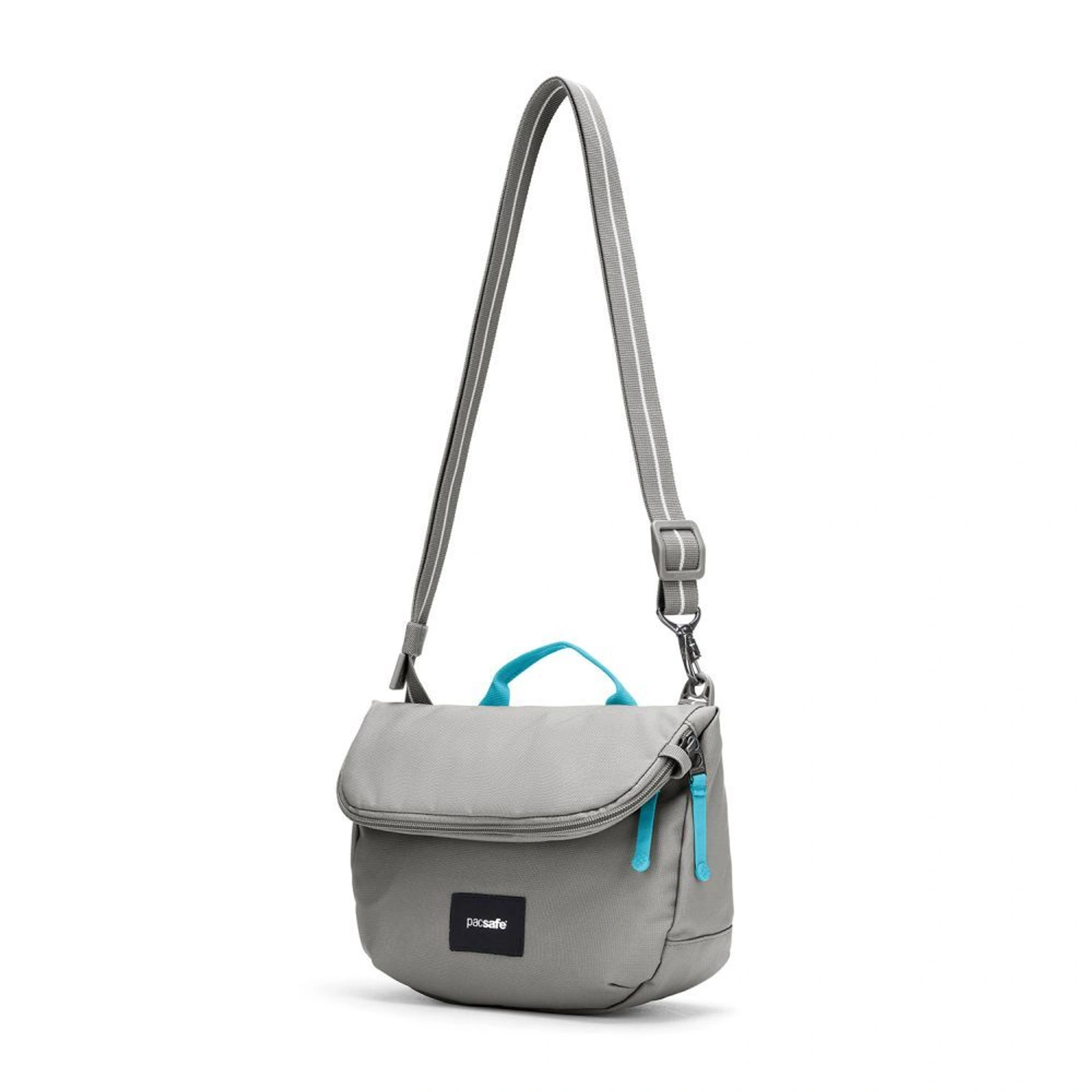 Сумка через плече антизлодій Pacsafe GO Saddle Crossbody - Сірий / блакитний