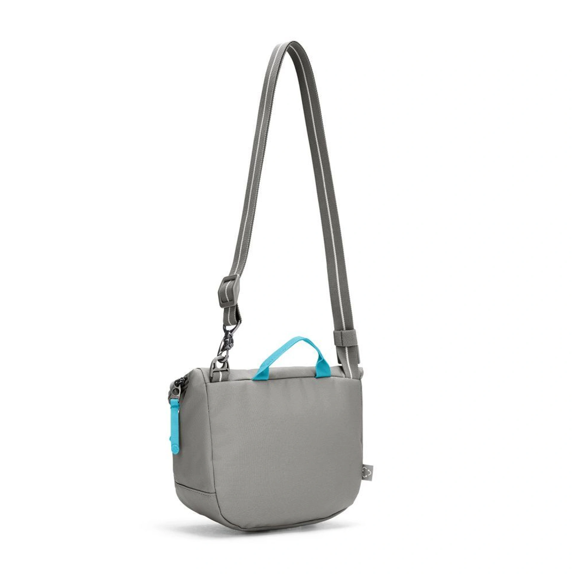 Сумка через плече антизлодій Pacsafe GO Saddle Crossbody - Сірий / блакитний