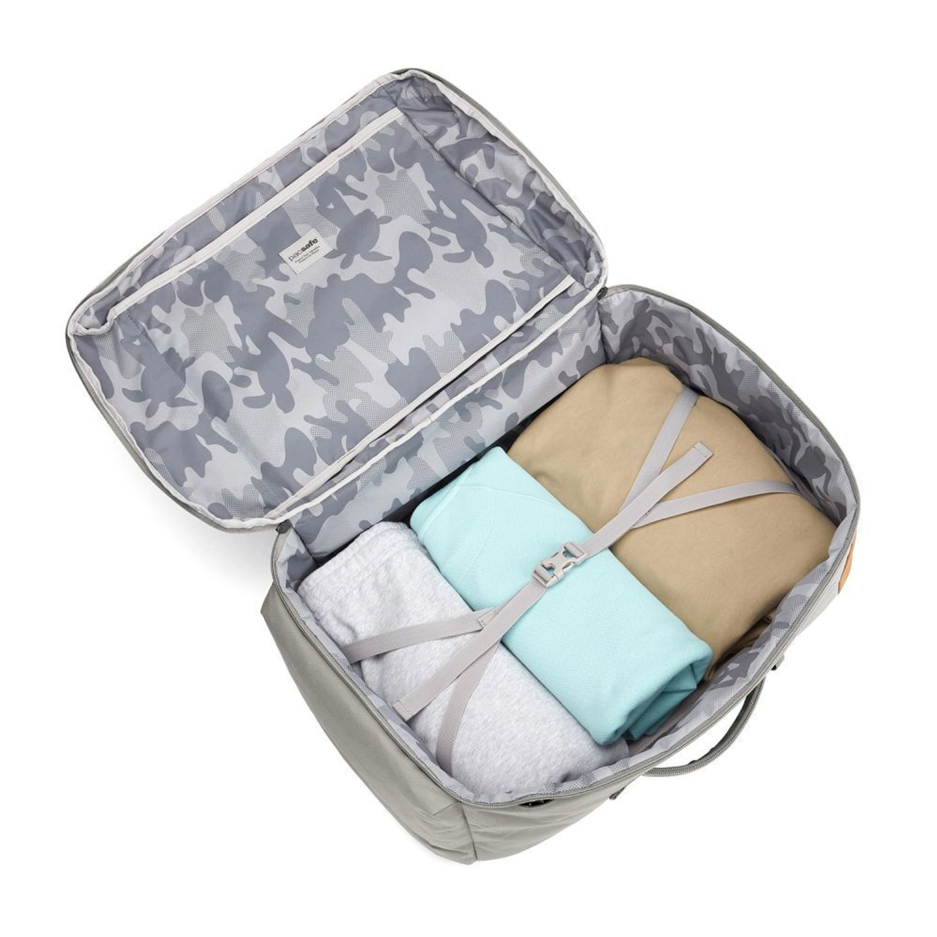 Рюкзак-сумка антизлодій Pacsafe GO Carry-on 44 - Сірий / блакитний