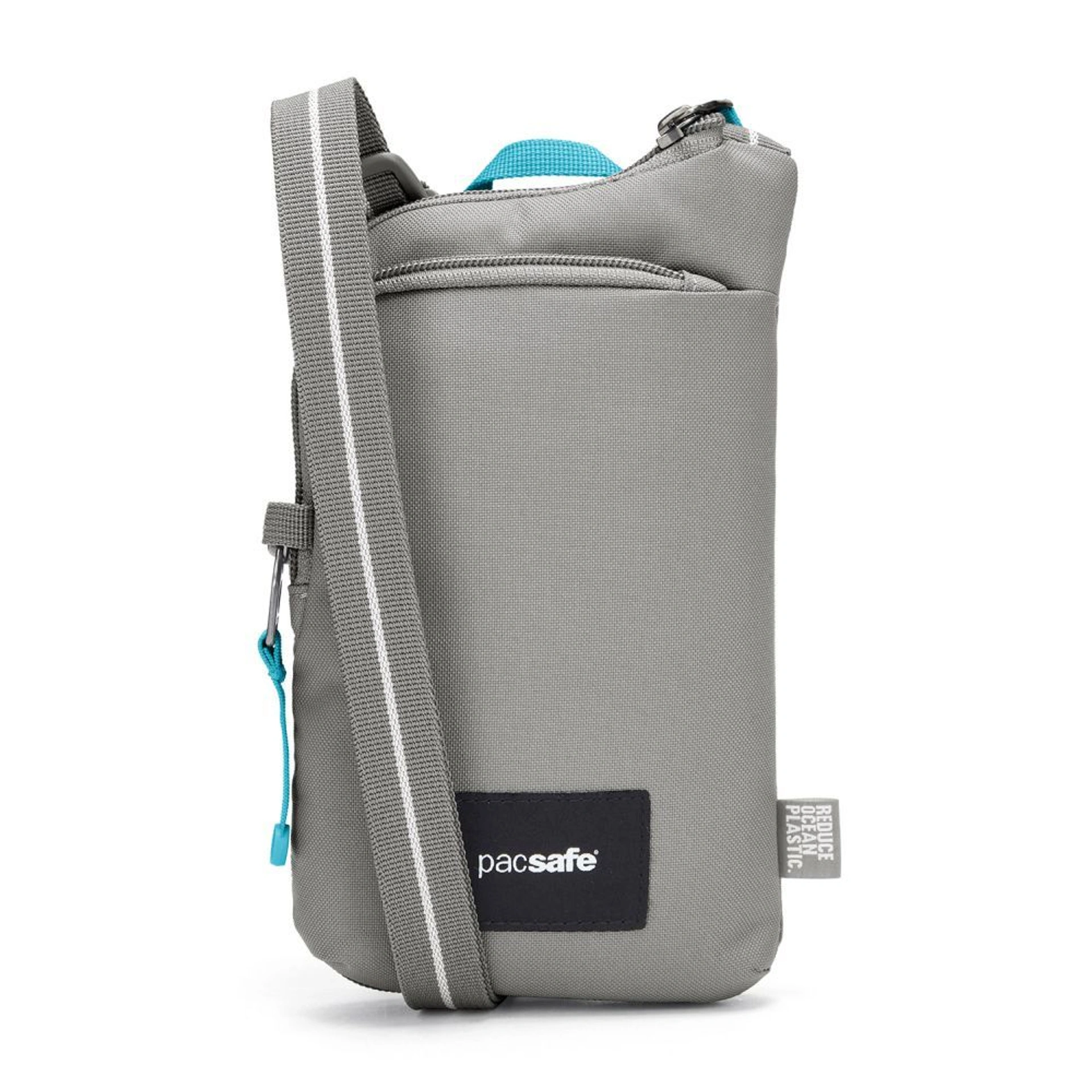 Сумка через плече антизлодій Pacsafe GO Tech Crossbody - Сірий / блакитний