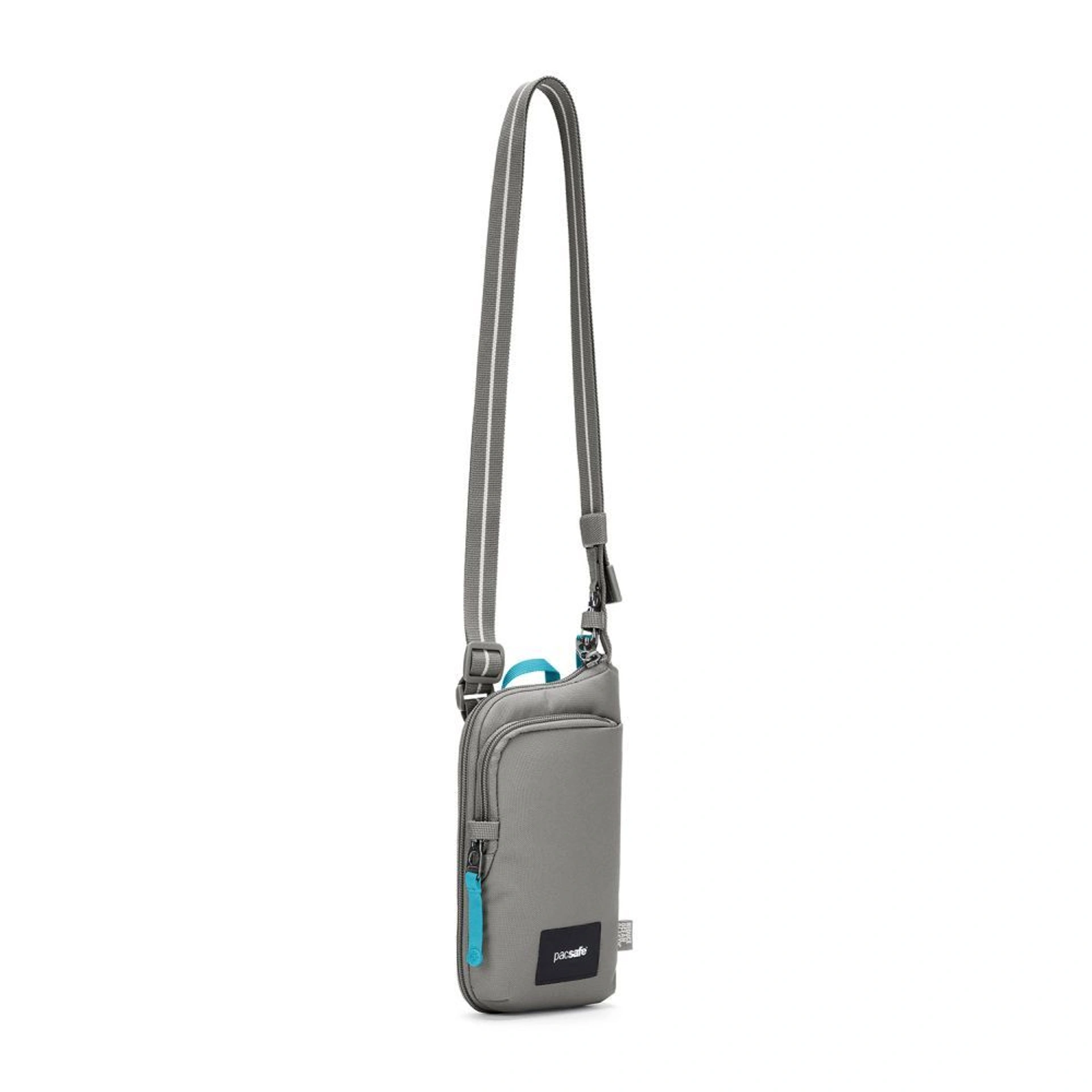 Сумка через плече антизлодій Pacsafe GO Tech Crossbody - Сірий / блакитний