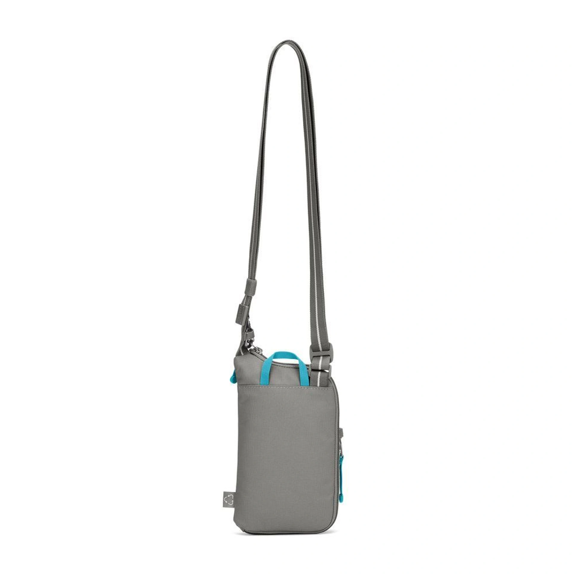 Сумка через плече антизлодій Pacsafe GO Tech Crossbody - Сірий / блакитний