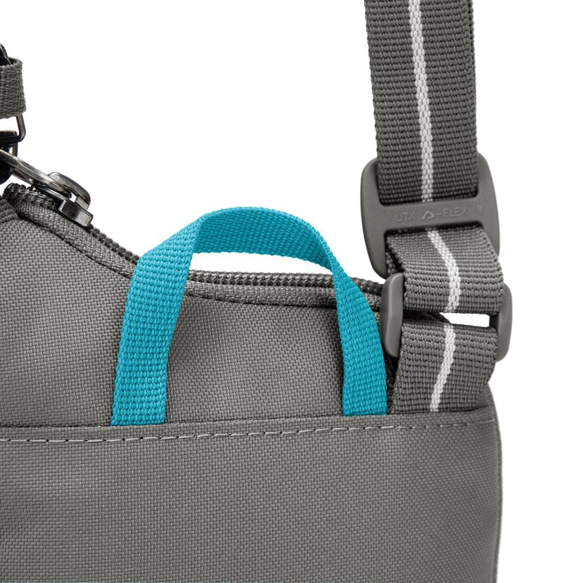 Сумка через плече антизлодій Pacsafe GO Tech Crossbody - Сірий / блакитний