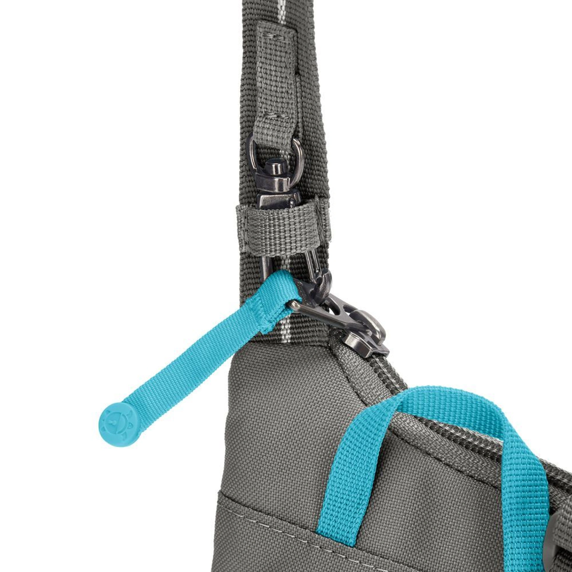 Сумка через плече антизлодій Pacsafe GO Tech Crossbody - Сірий / блакитний