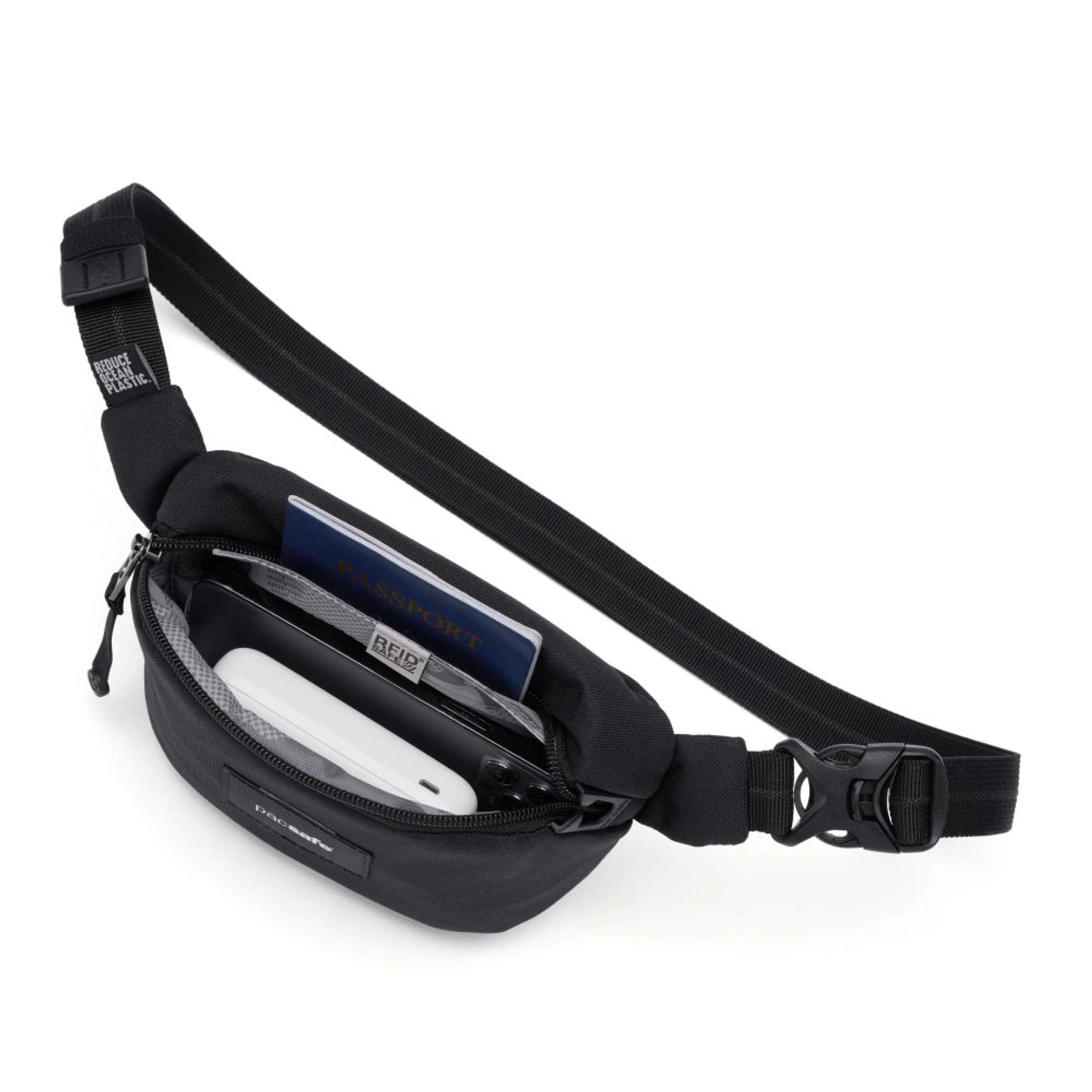 Сумка через плече антизлодій Pacsafe GO Micro Sling - Чорний