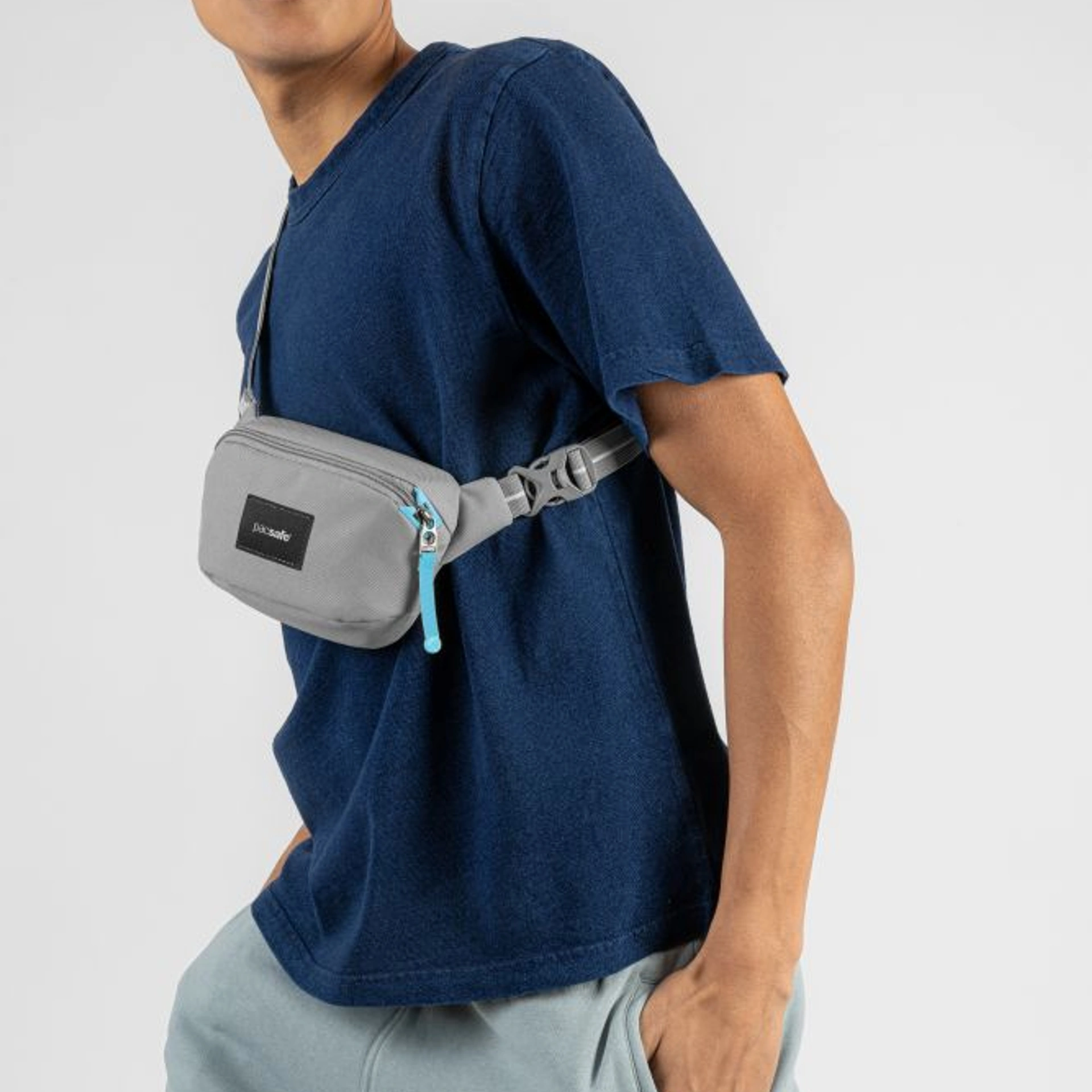 Сумка через плече антизлодій Pacsafe GO Micro Sling - Сірий