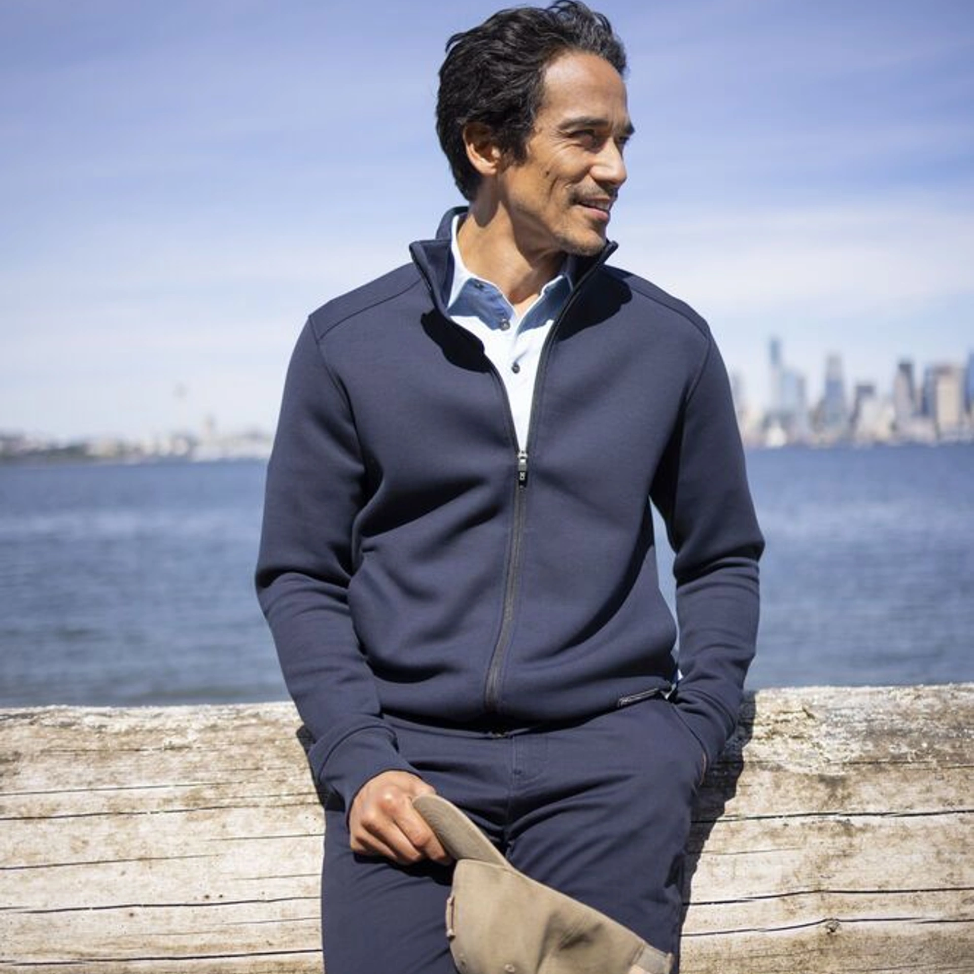 Світшот на блискавці чоловічий Cutter&Buck Pemberton Cardigan FZ - Темно-синій / 3XL