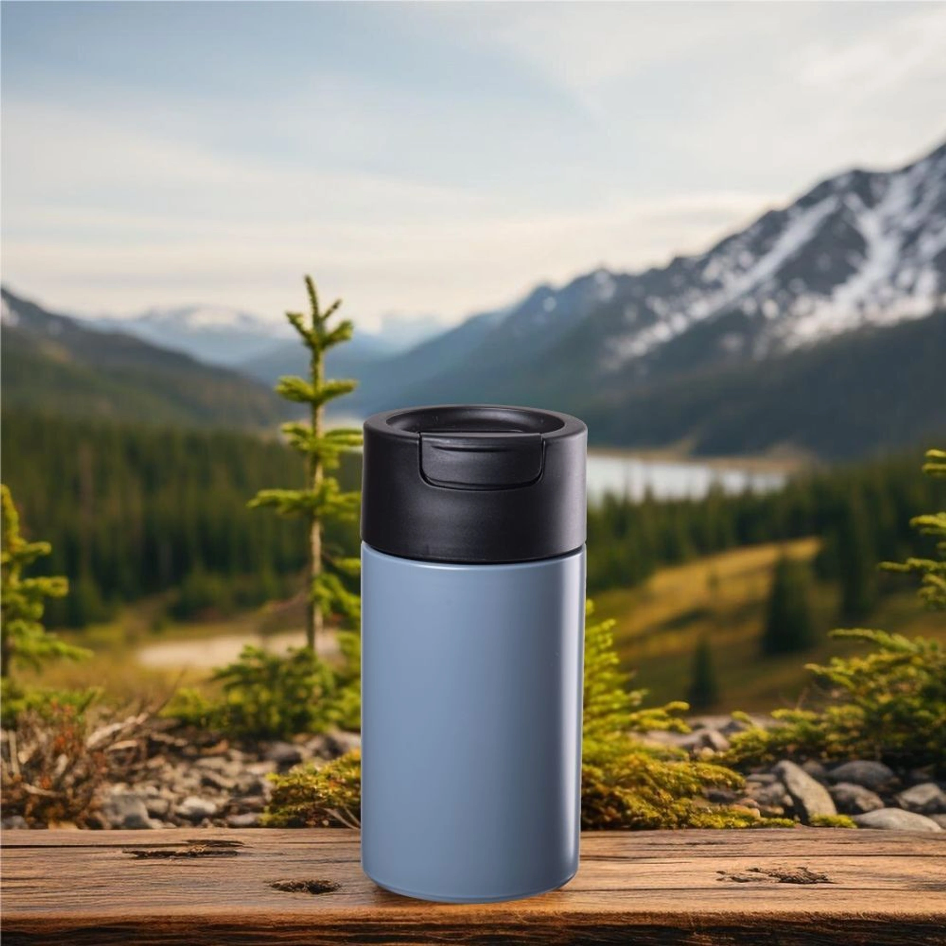 Термокружка 450 мл сталева Line Art Bogota, вакуумна - Сірий